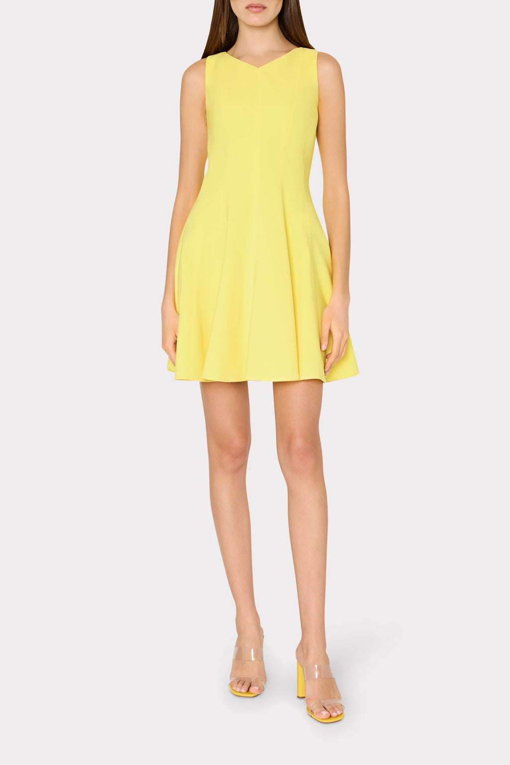 Sleeveless Stretch Cady Fit And Flare