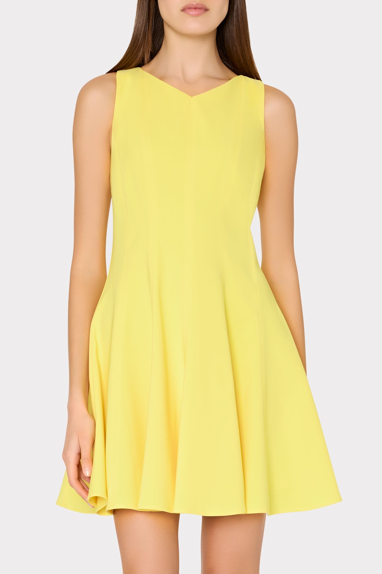 Sleeveless Stretch Cady Fit And Flare