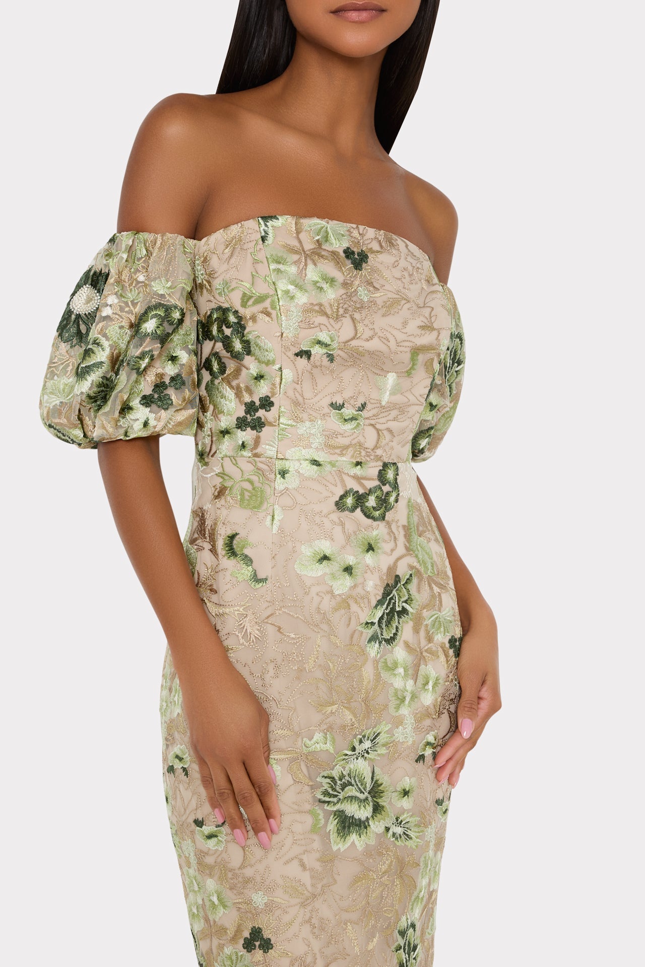 Nene Embroidered Mesh Dress