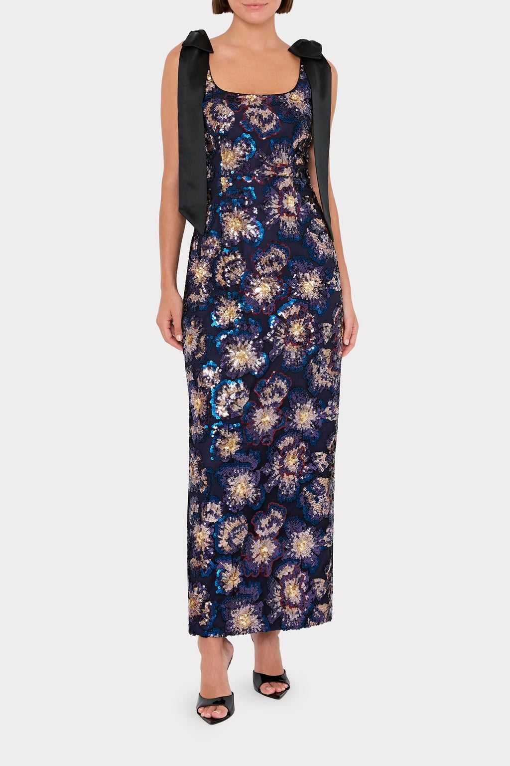 Kyle Satin Bow Column Dress