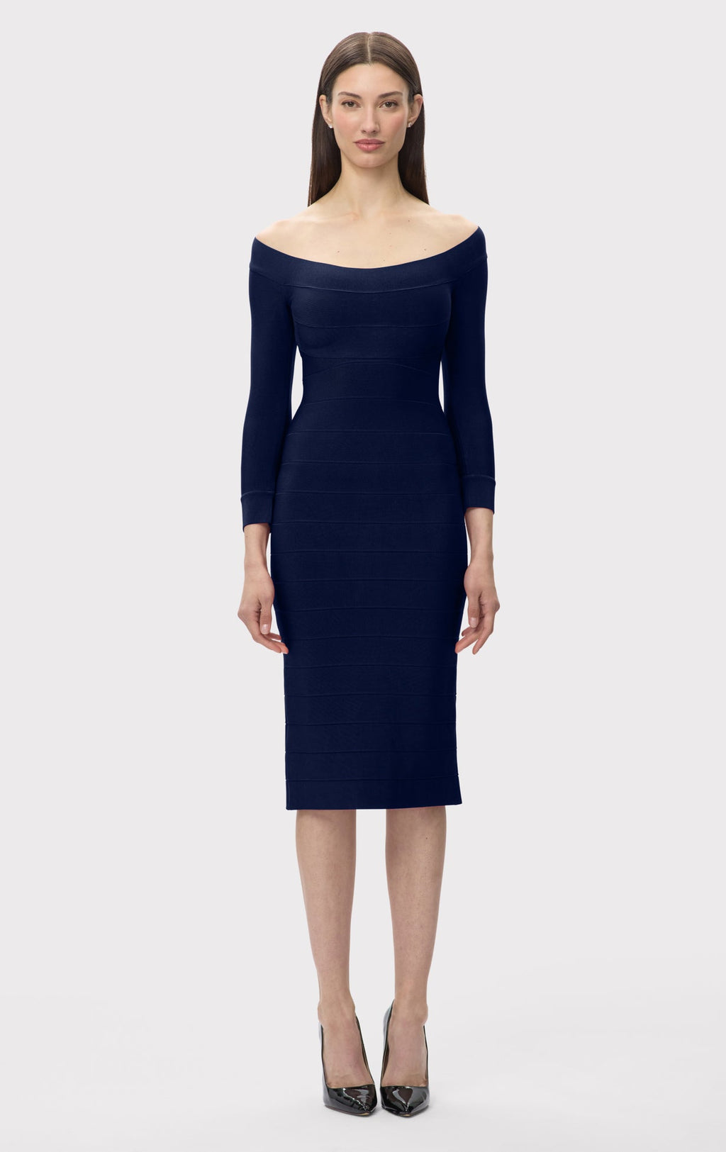 ICON SCOOP NECK MIDI DRESS