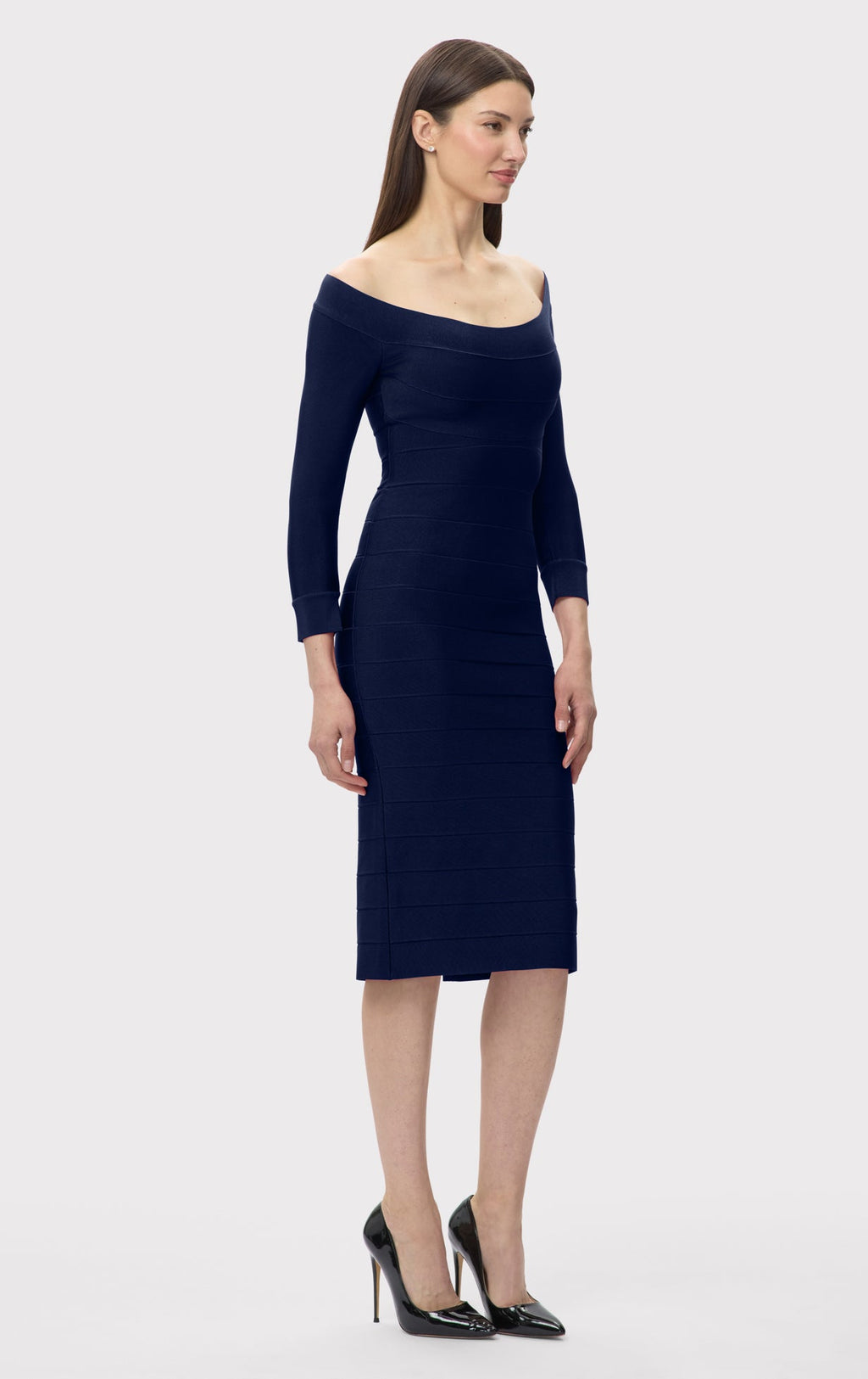 ICON SCOOP NECK MIDI DRESS