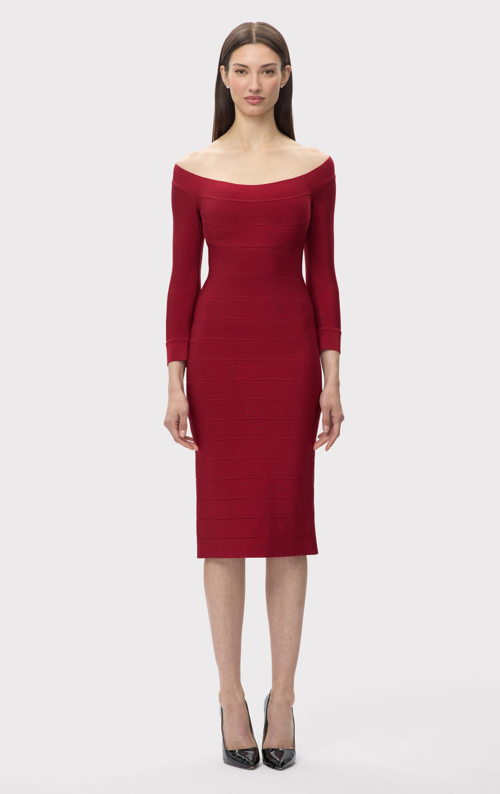 ICON SCOOP NECK MIDI DRESS