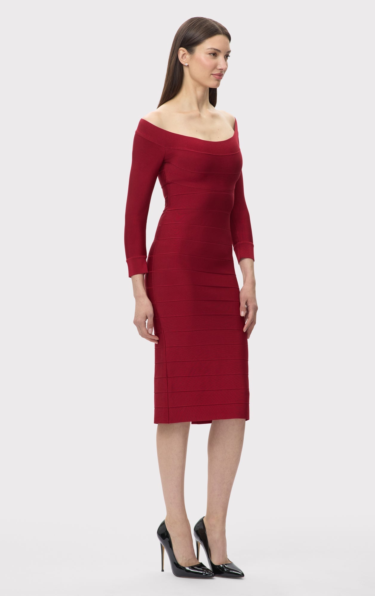 ICON SCOOP NECK MIDI DRESS