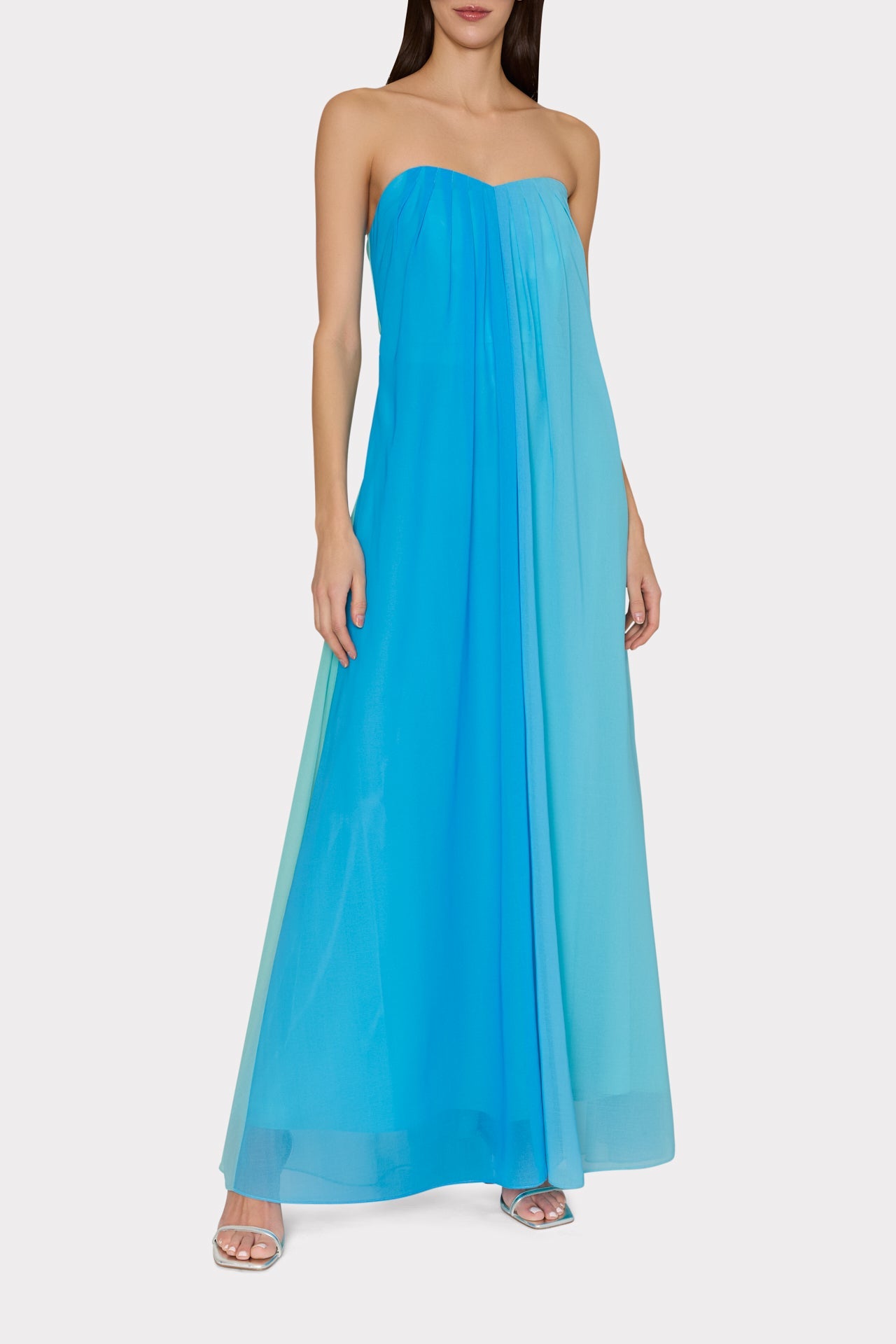 Sunset Stripe Strapless Dress