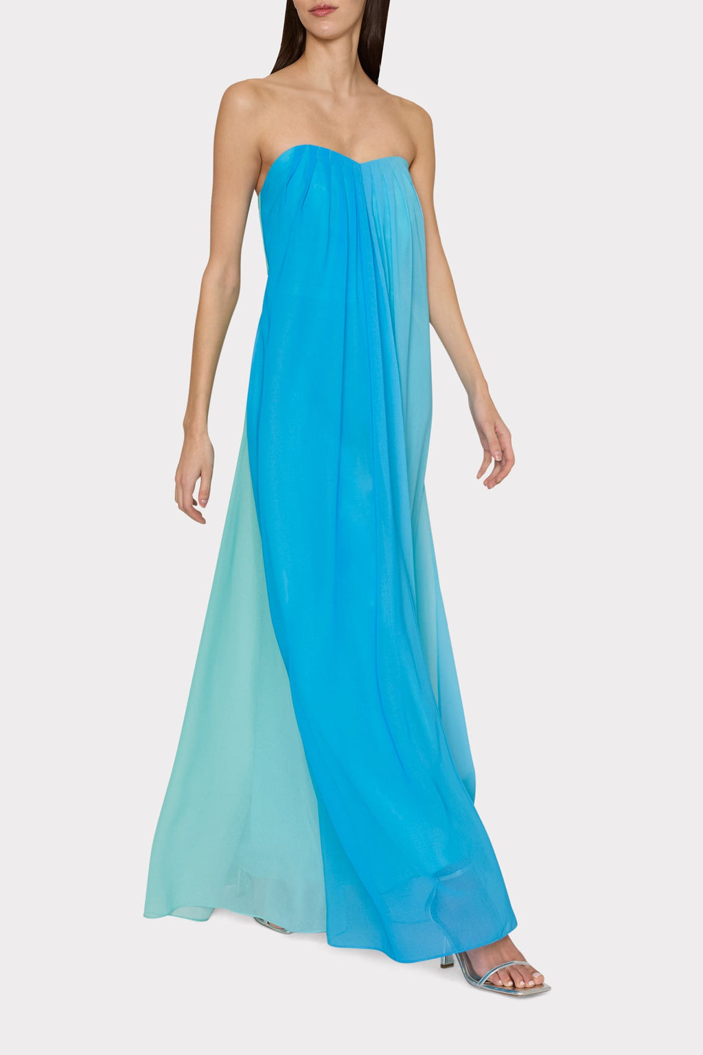 Sunset Stripe Strapless Dress