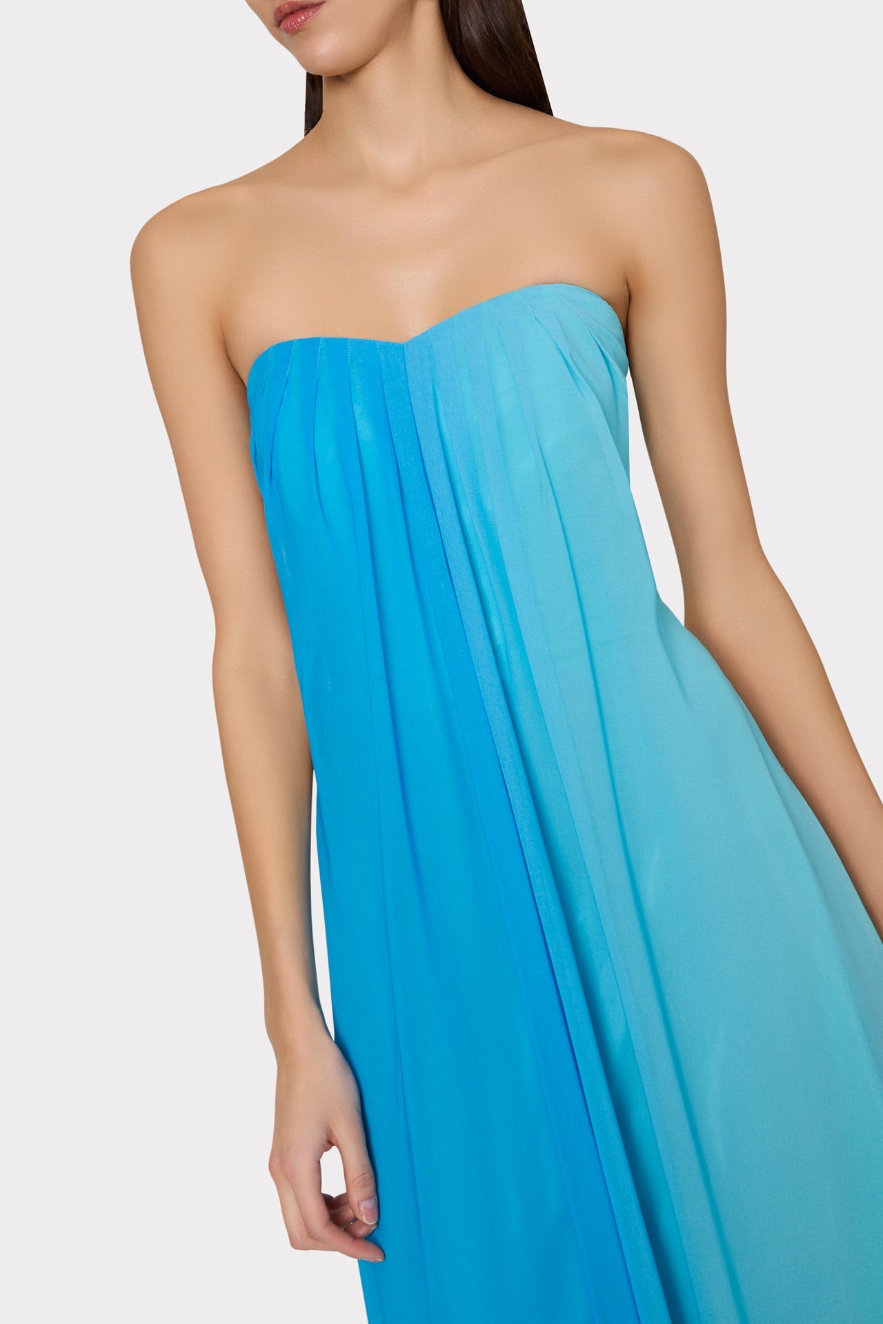 Sunset Stripe Strapless Dress