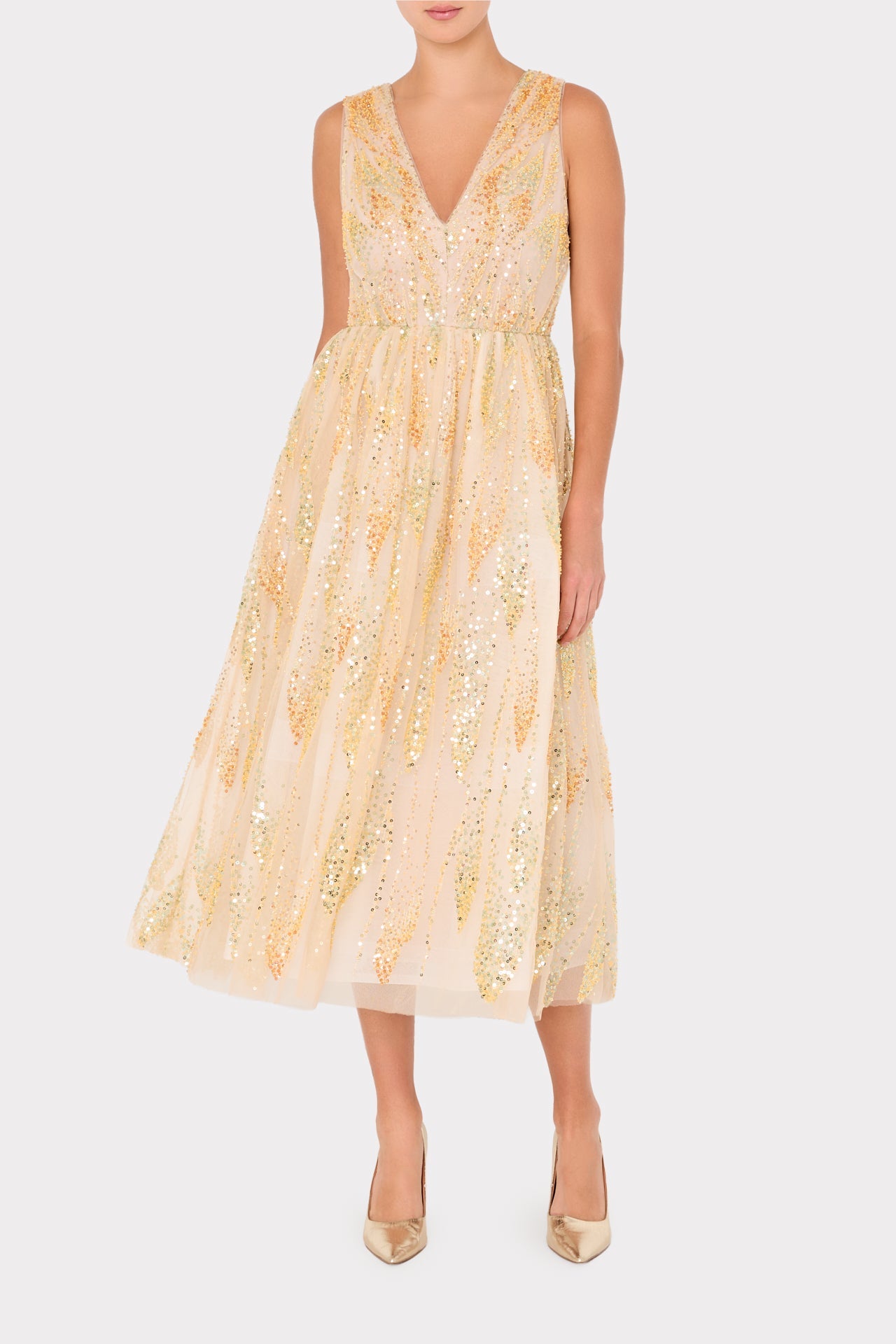 Tinsley Tulle Sequin Embroidered Dress