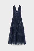 Tinsley Embroidered V-Neck Dress