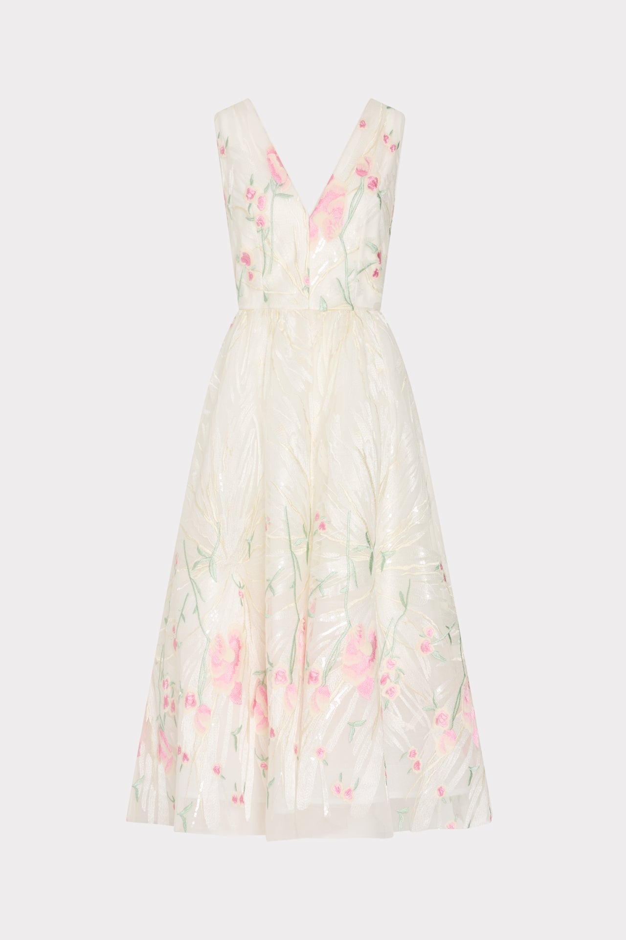Tinsley Embroidered V-Neck Dress