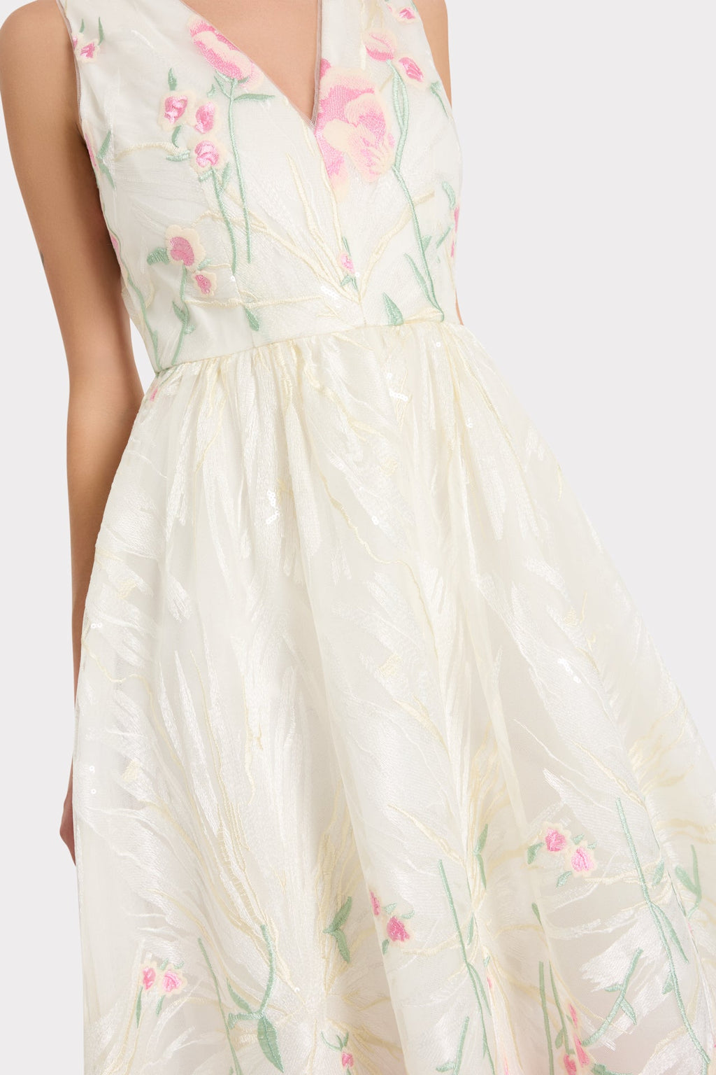 Tinsley Embroidered V-Neck Dress