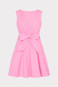 Draped Poplin Sleeveless Mini Dress
