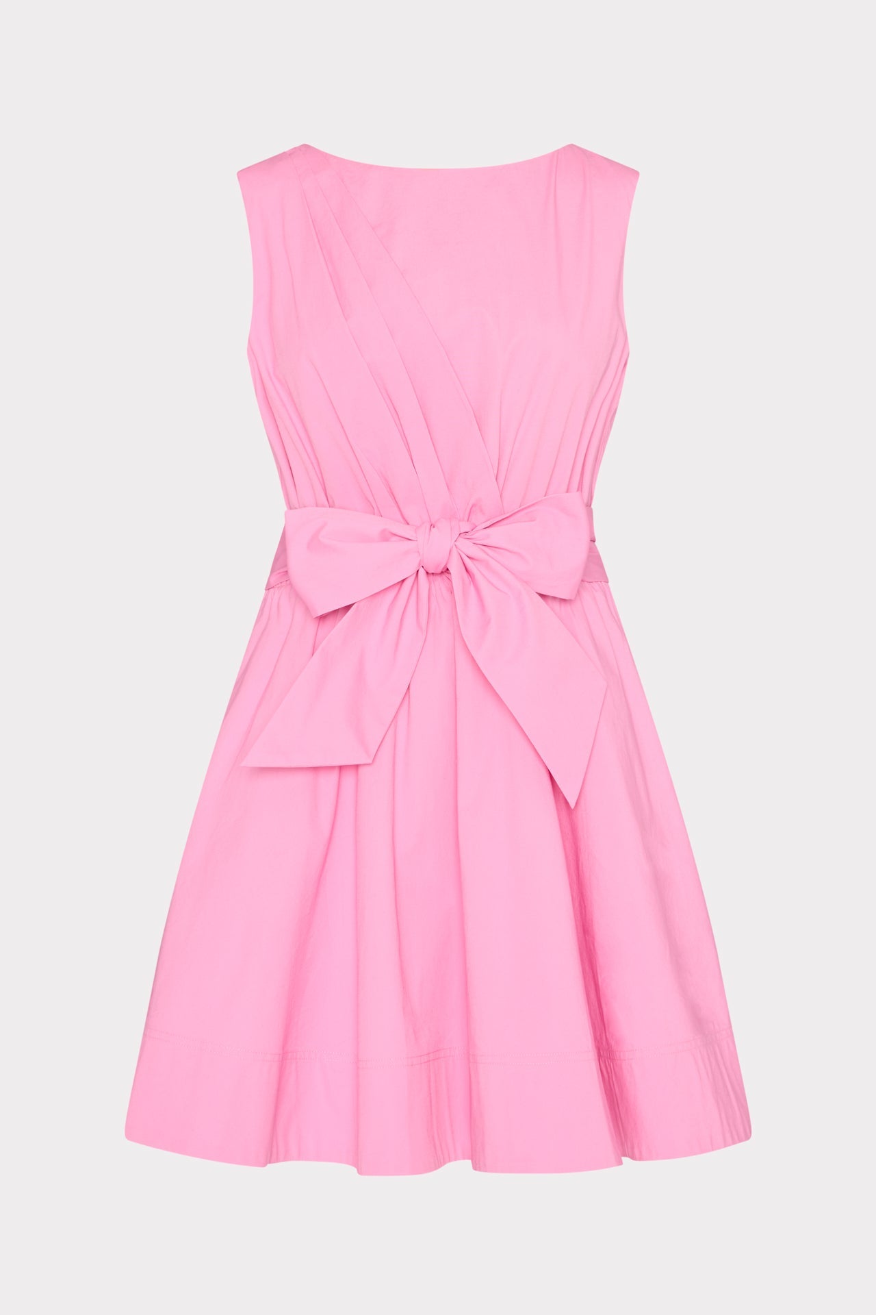 Draped Poplin Sleeveless Mini Dress