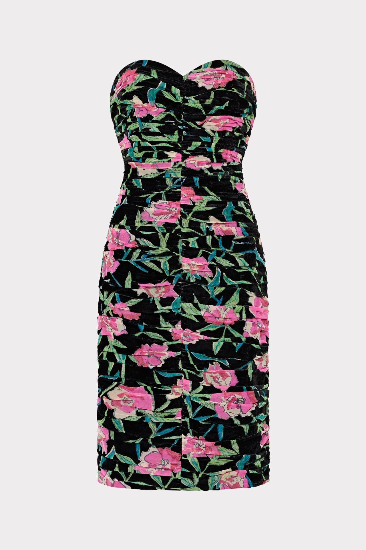 Chloe Burnout Velvet Ruched Midi Dress
