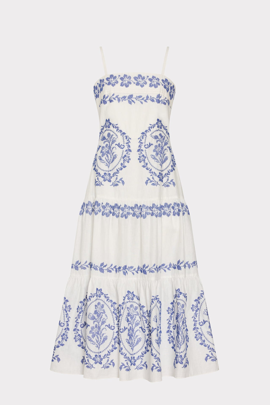 Lela Embroidered Midi Dress