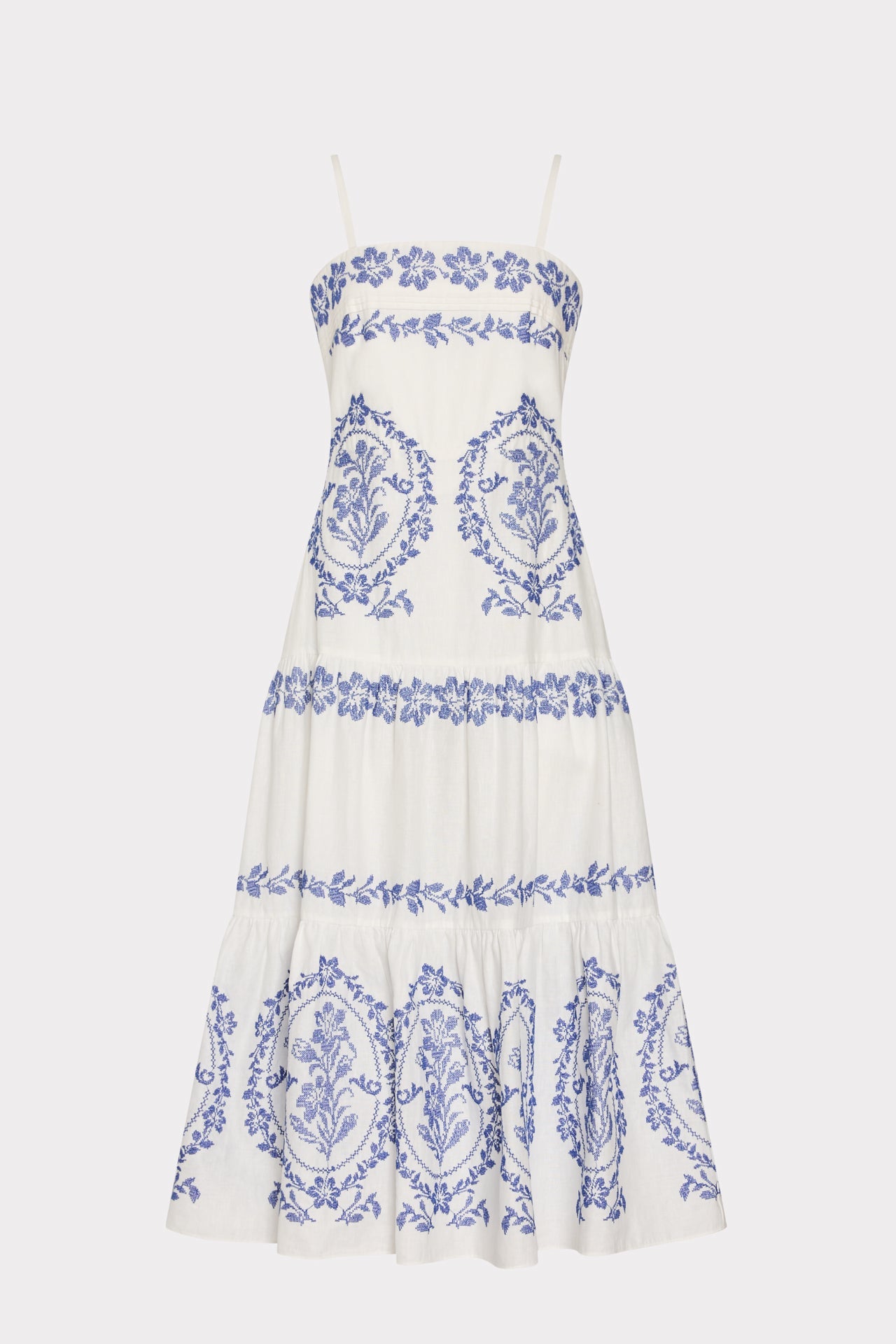 Lela Embroidered Midi Dress