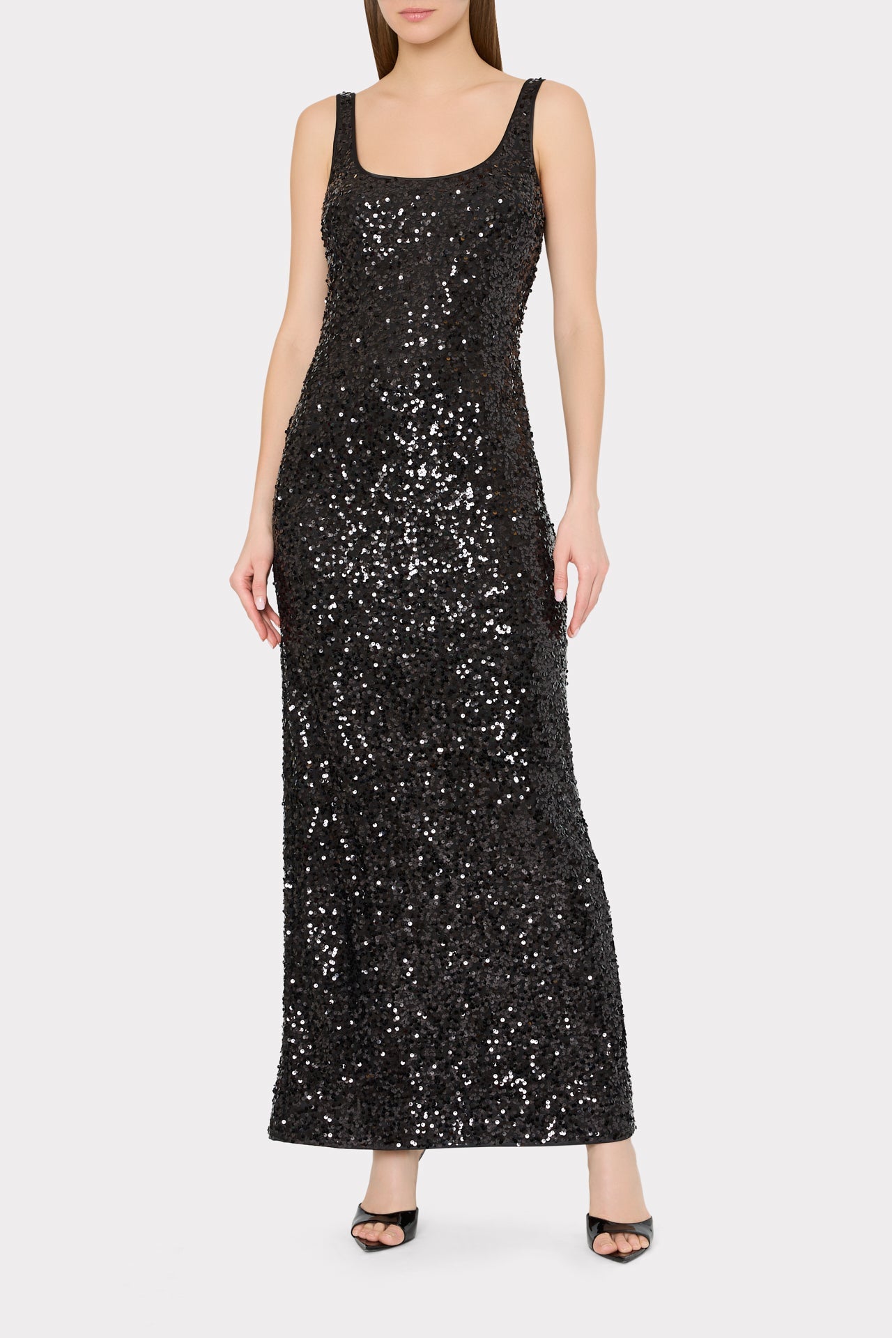 Tatum Stretch Shimmer Sequins Scoop Neck Dress