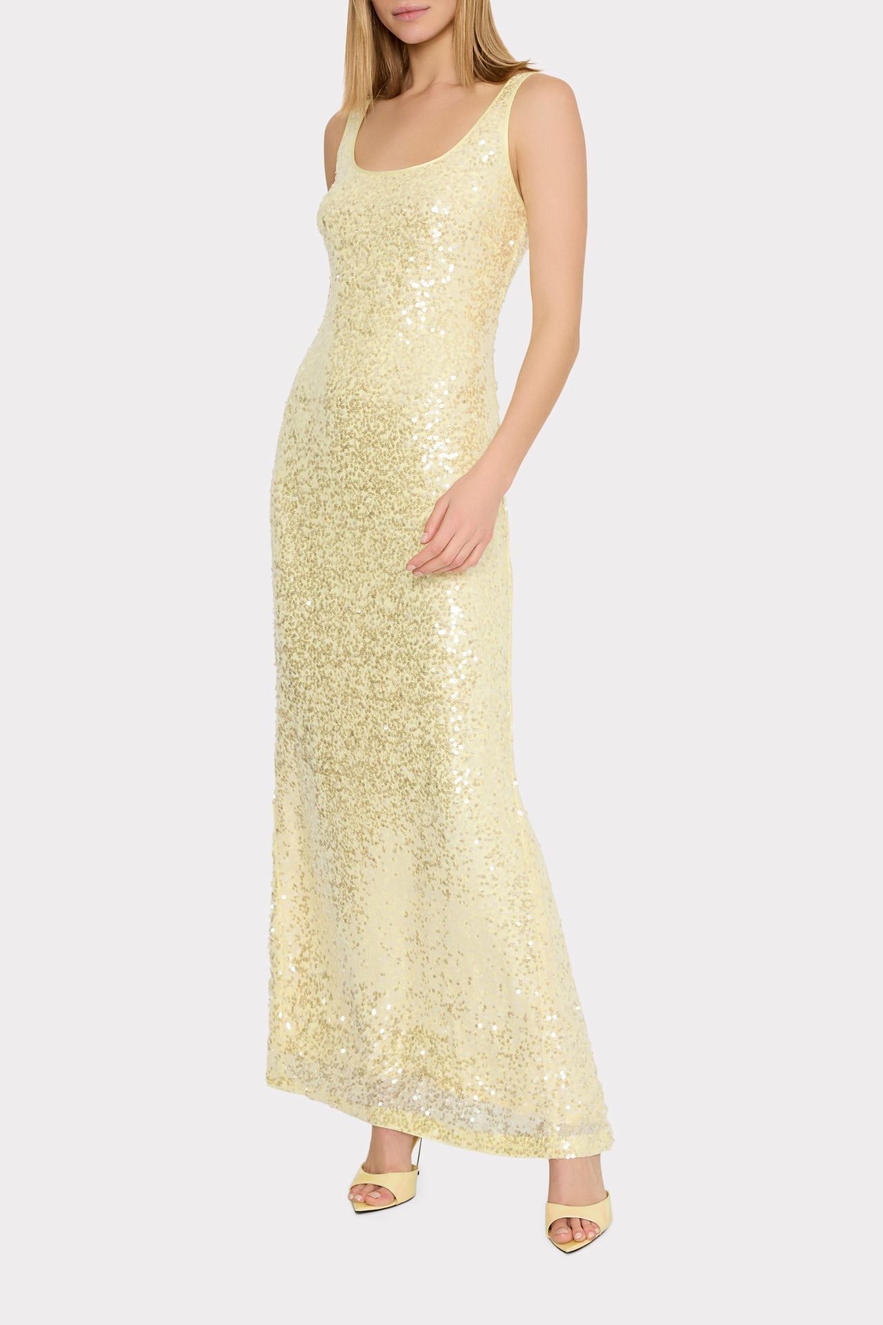 Tatum Stretch Shimmer Sequins Scoop Neck Dress
