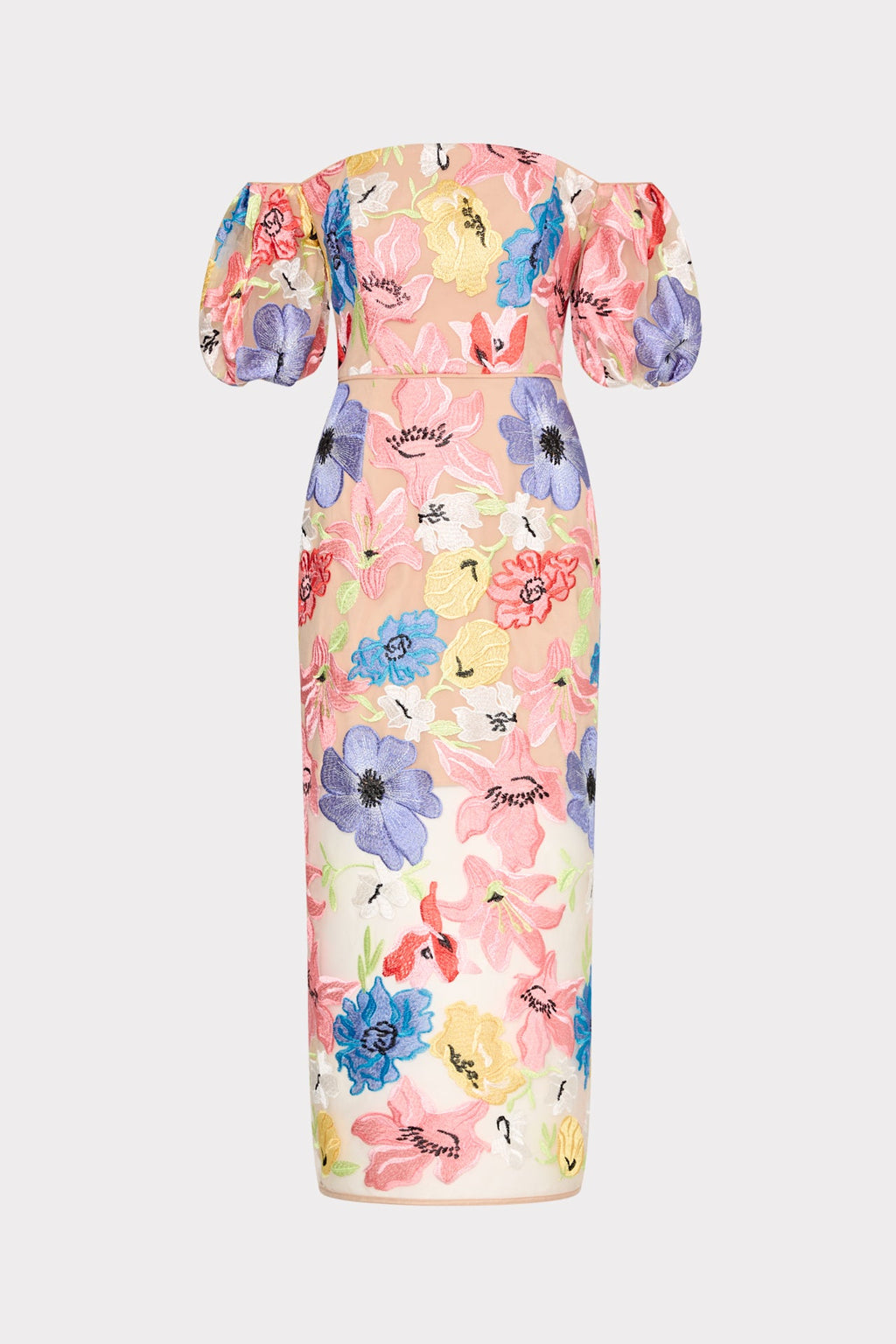 Nira Lily Floral Embroidered Midi Dress