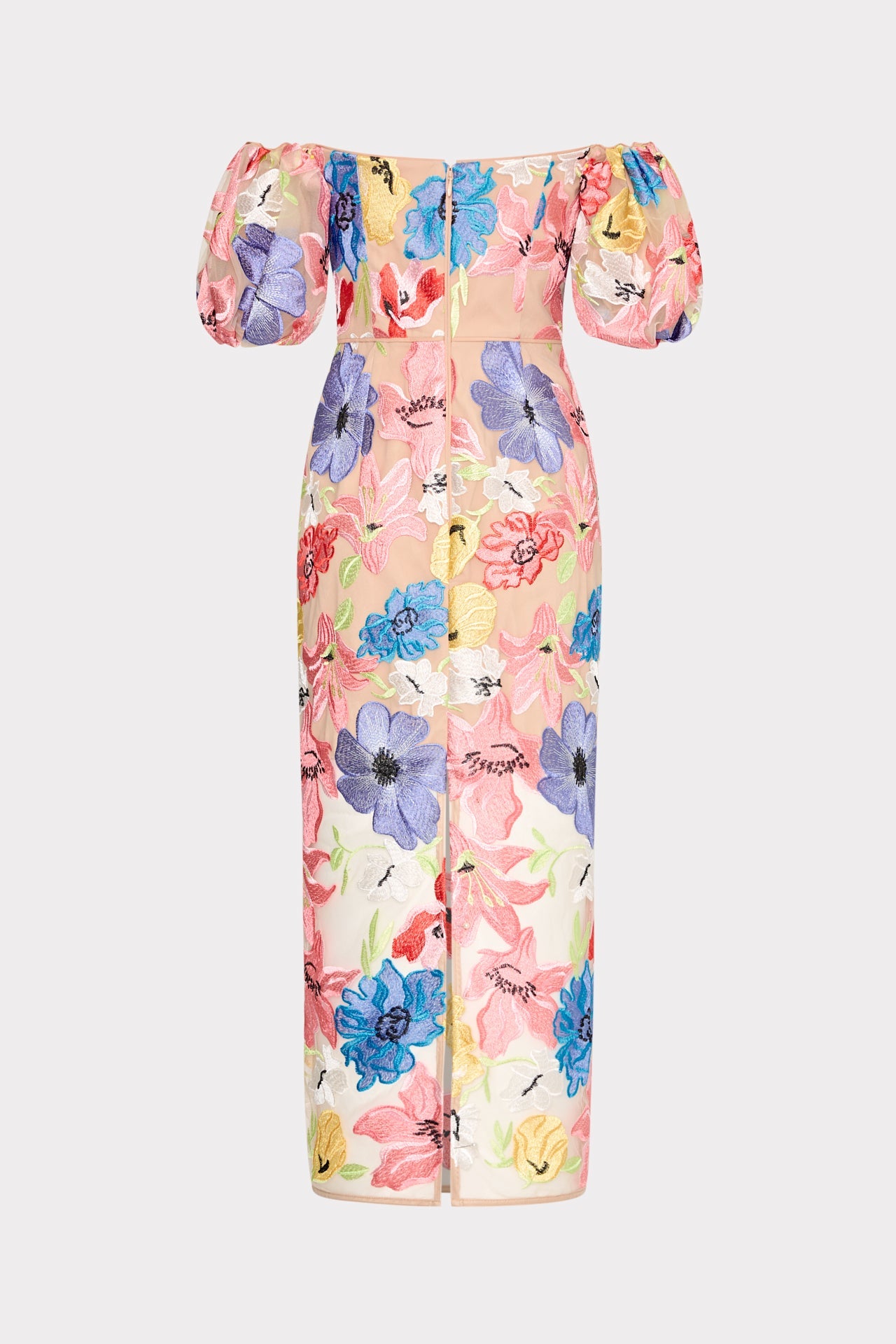 Nira Lily Floral Embroidered Midi Dress