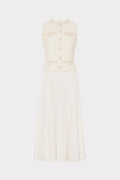 Boucle Mixed Media Midi Dress