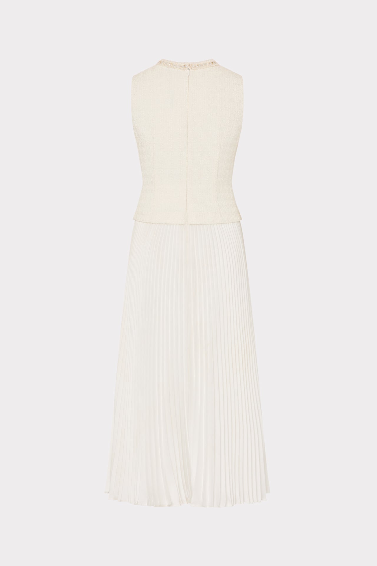 Boucle Mixed Media Midi Dress