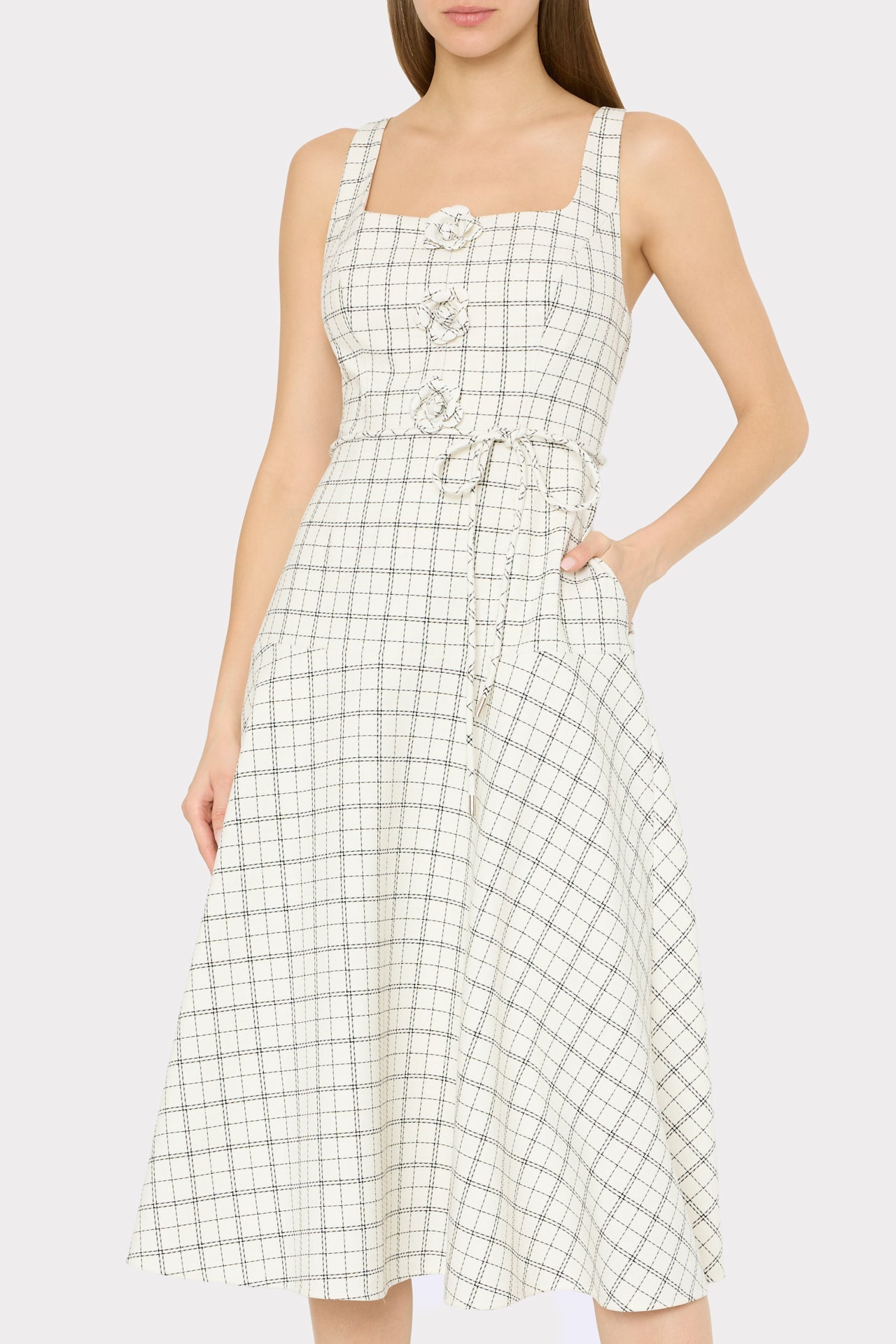 Mira Plaid Midi Dress