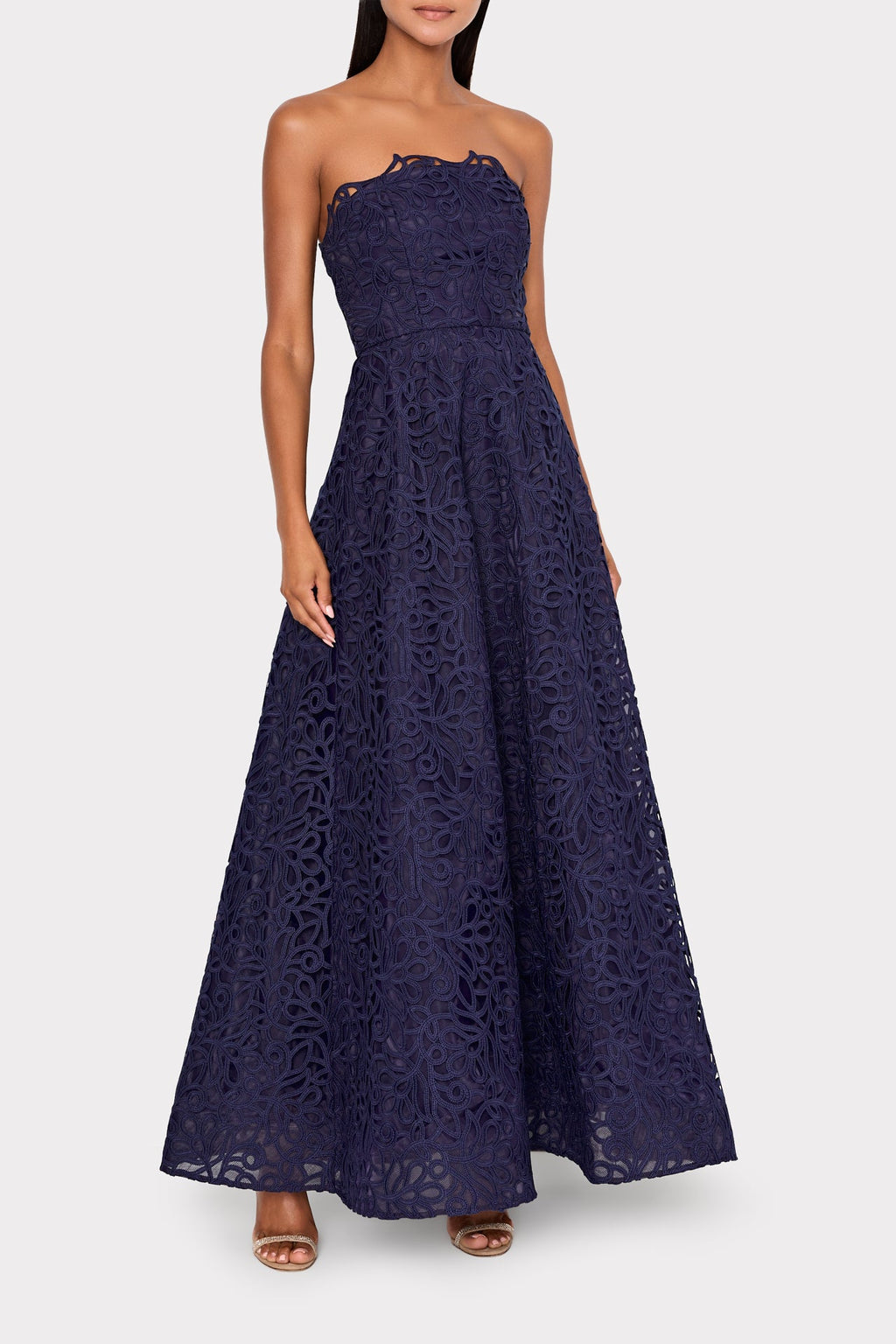 Sonja Curled Lace Gown
