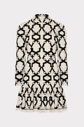 Willa Velvet Flocked Lace Mock Neck Dress