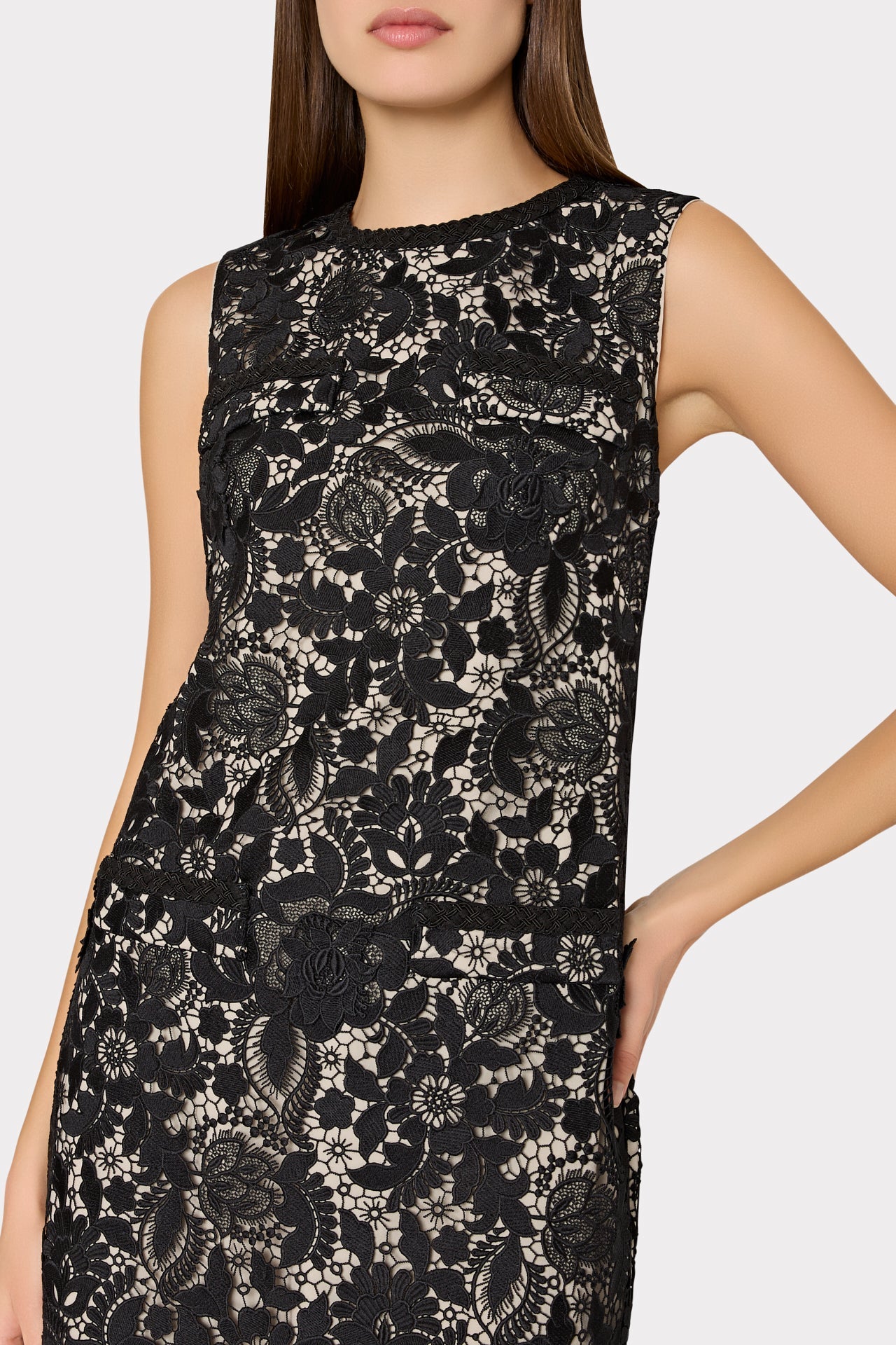 3D Garden Lace Sleeveless Mini Dress