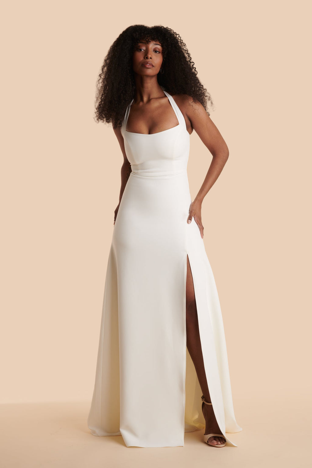 Denisia Ivory | Bridal Maxi Dress with Train and Slit by Arti Gogna