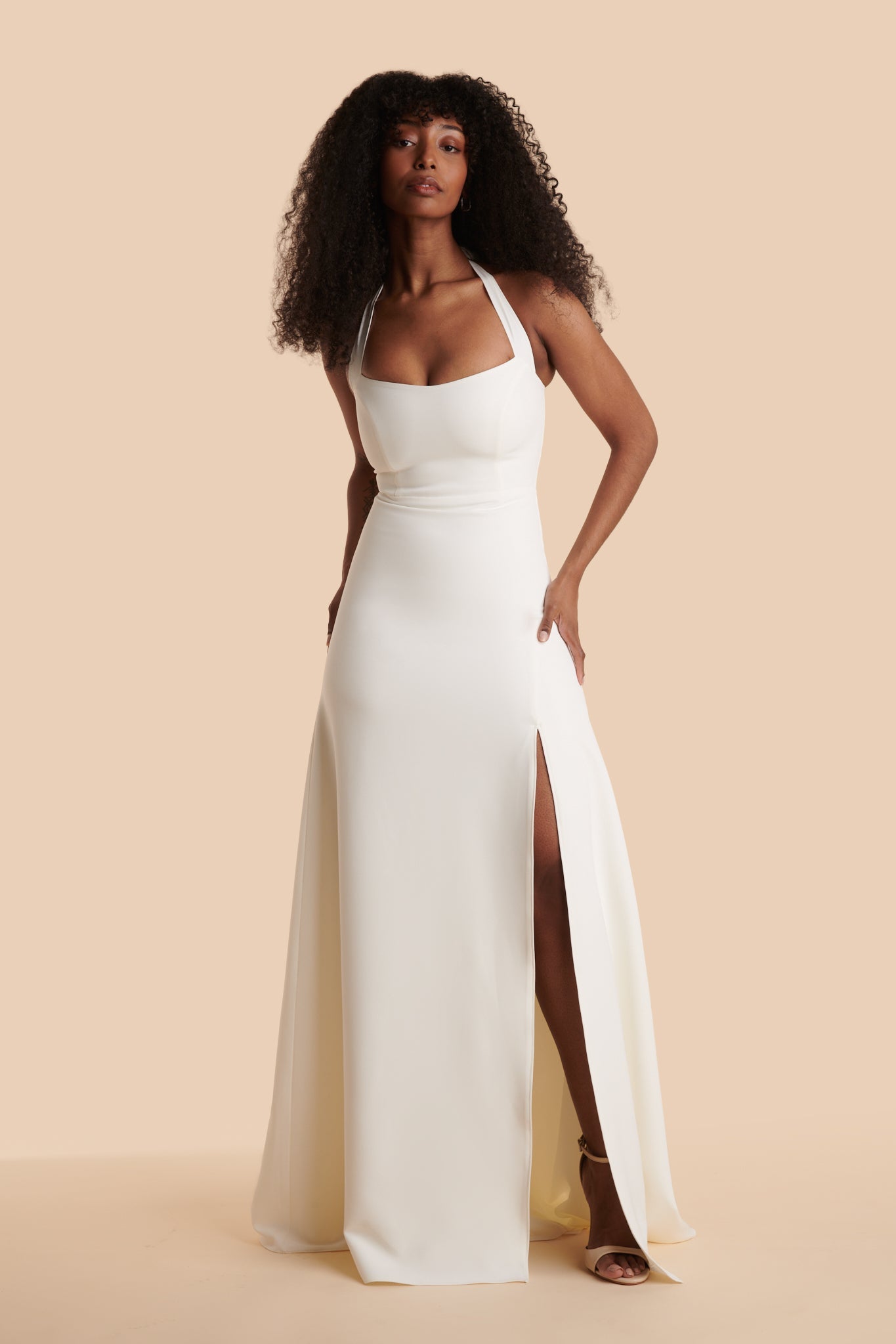 Denisia Ivory | Bridal Maxi Dress with Train and Slit by Arti Gogna