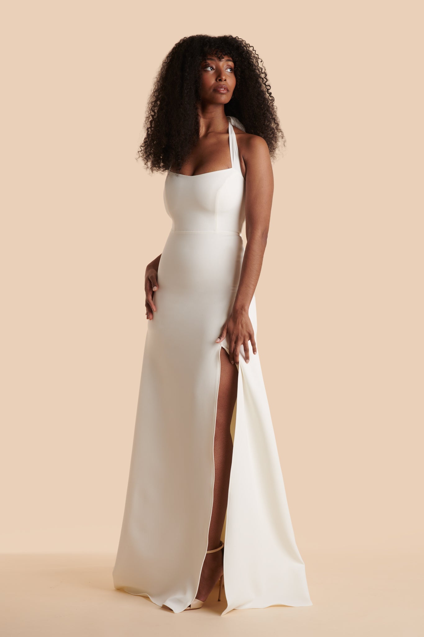 Denisia Ivory | Bridal Maxi Dress with Train and Slit by Arti Gogna