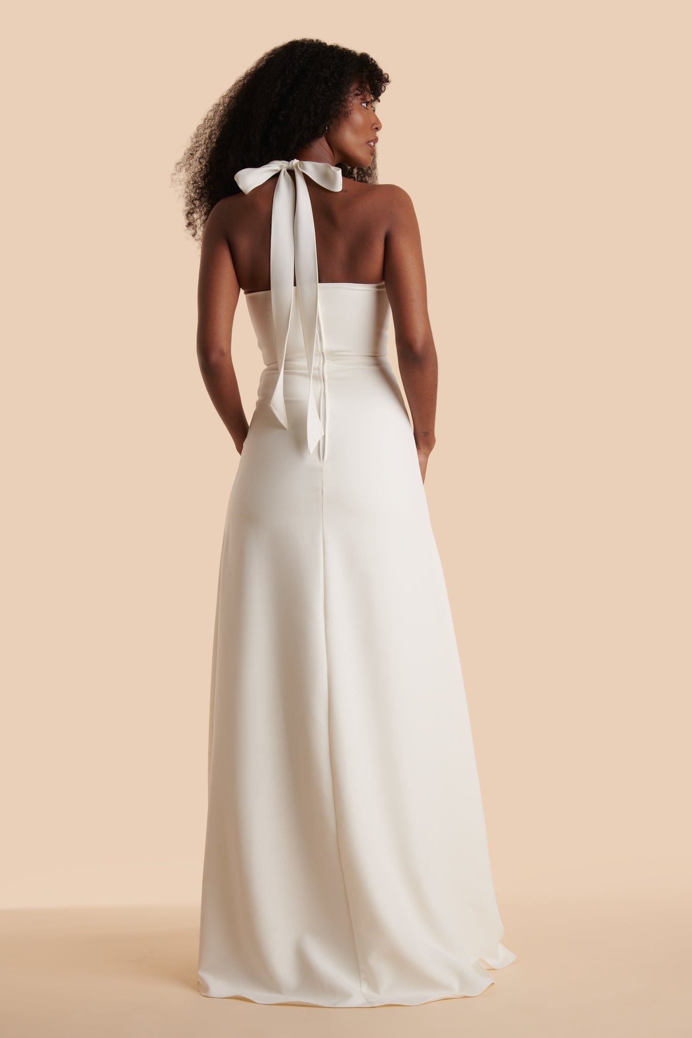 Denisia Ivory | Bridal Maxi Dress with Train and Slit by Arti Gogna