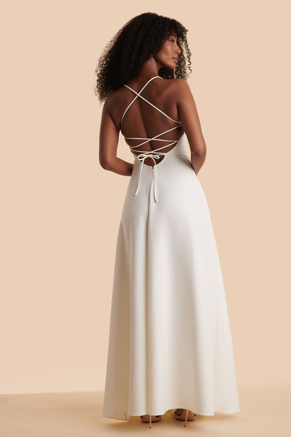 Izabella Ivory | A-line Maxi Dress with Open Back and Slit by Arti Gogna