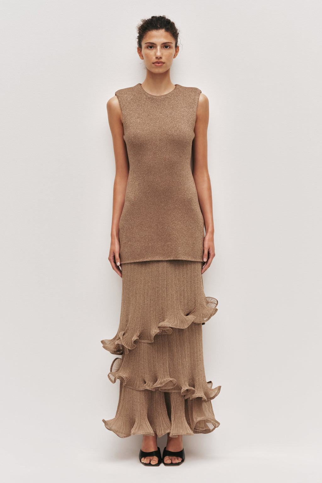 Ciela Ruffle Knit Maxi Dress
