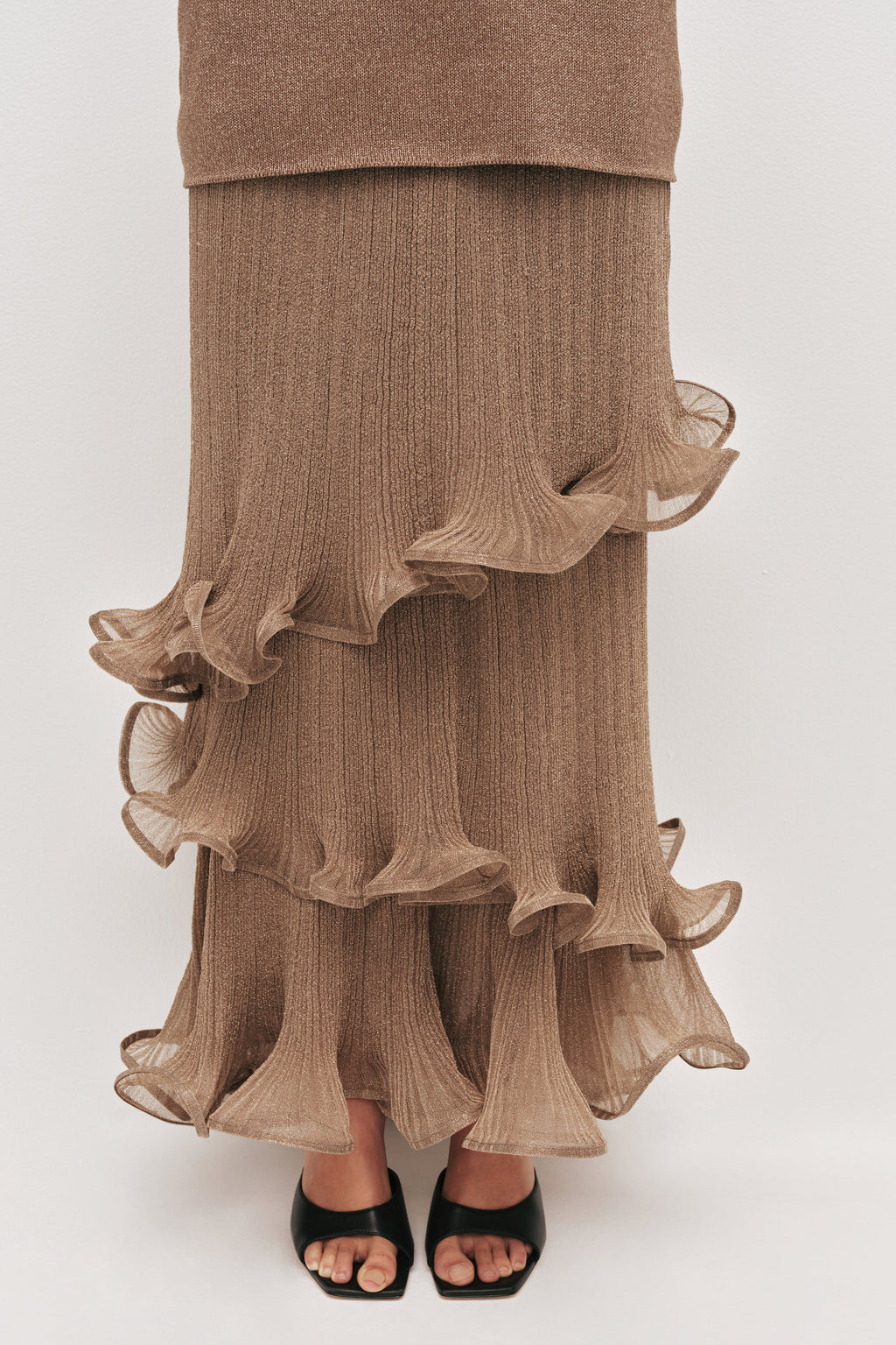 Ciela Ruffle Knit Maxi Dress