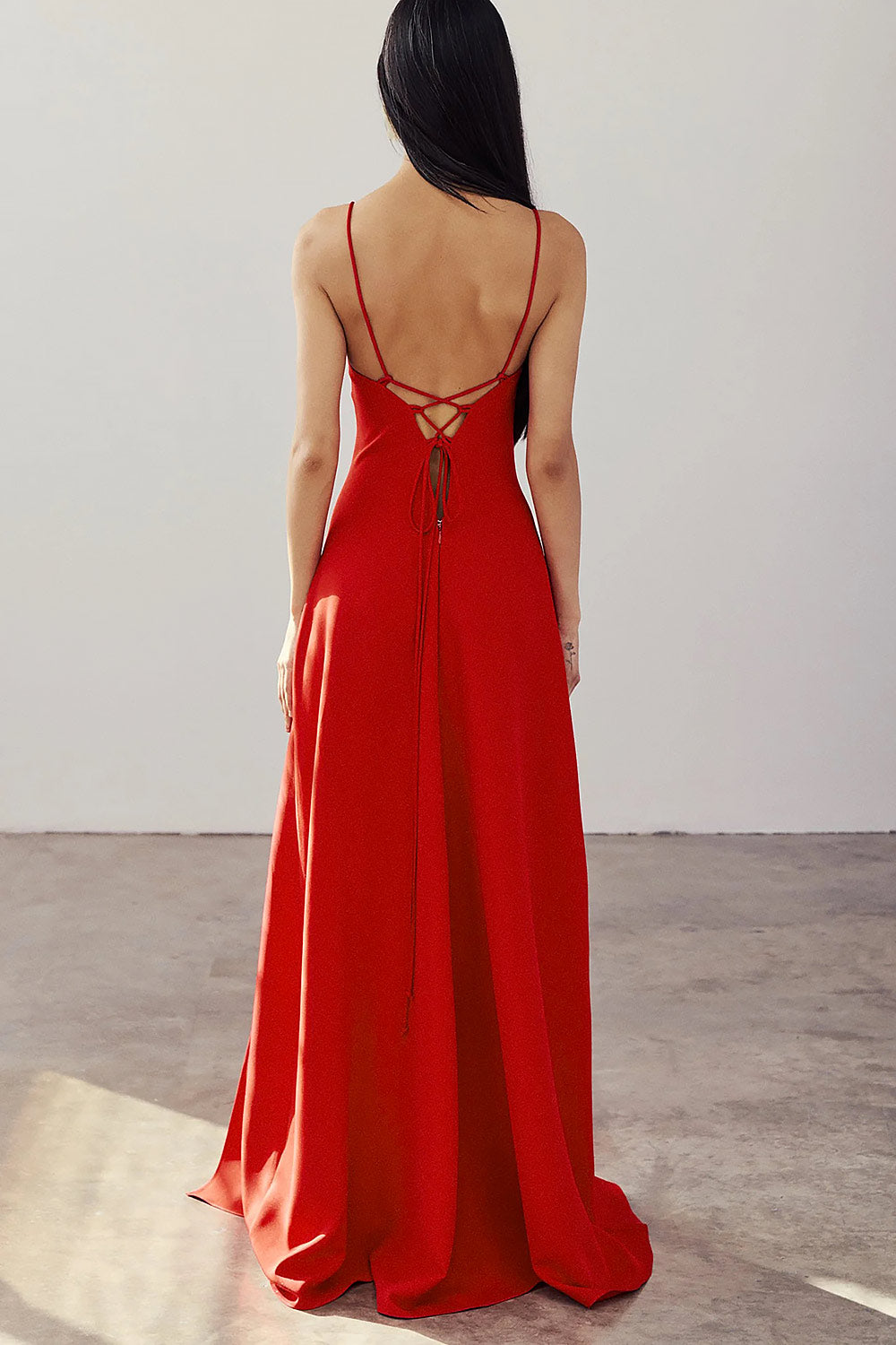 Amellia Khaki | A-Line Maxi Dress with Front Slit by Arti Gogna