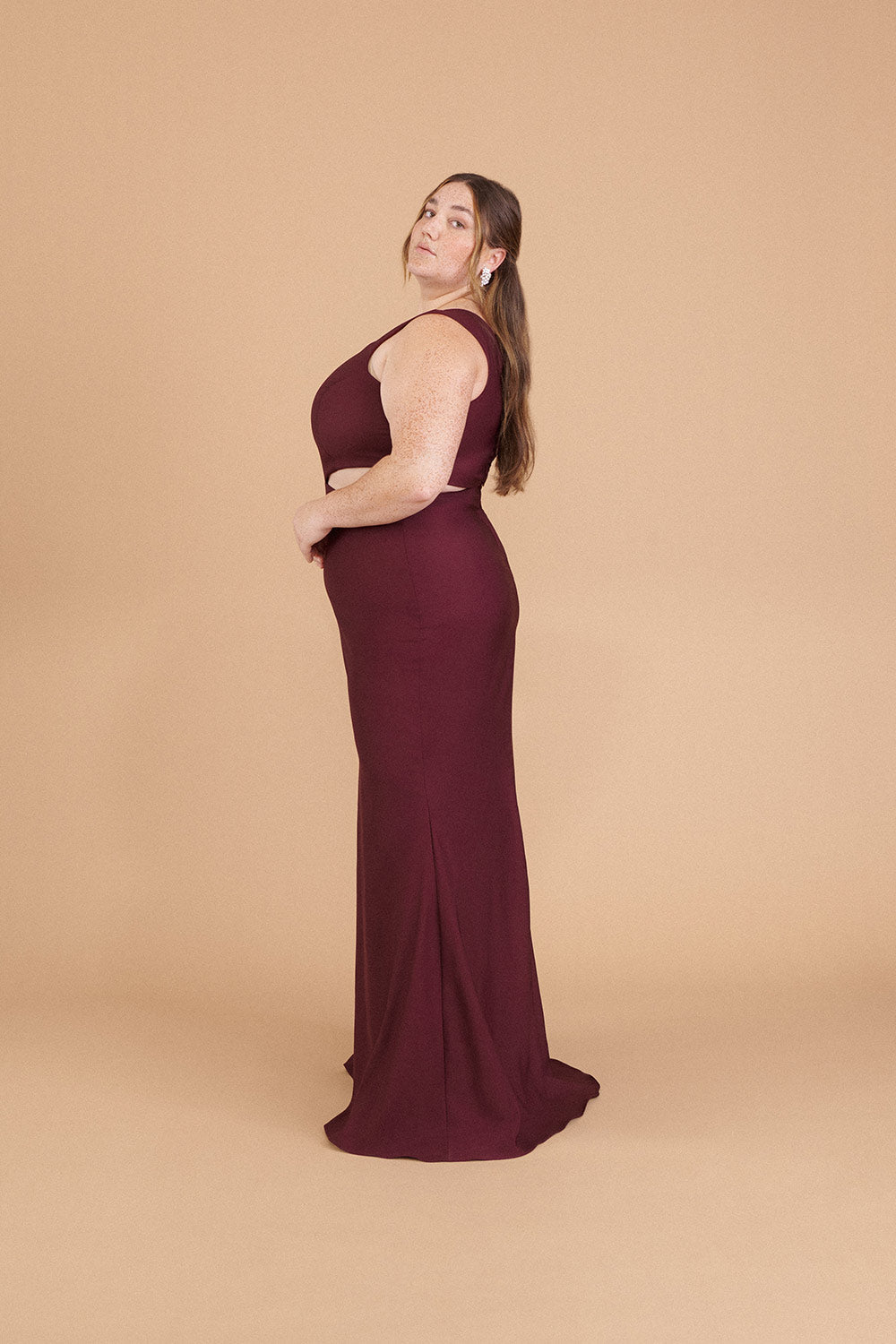 Vallata Wine | Burgundy Maxi Dress with Cut-Outs by Arti Gogna