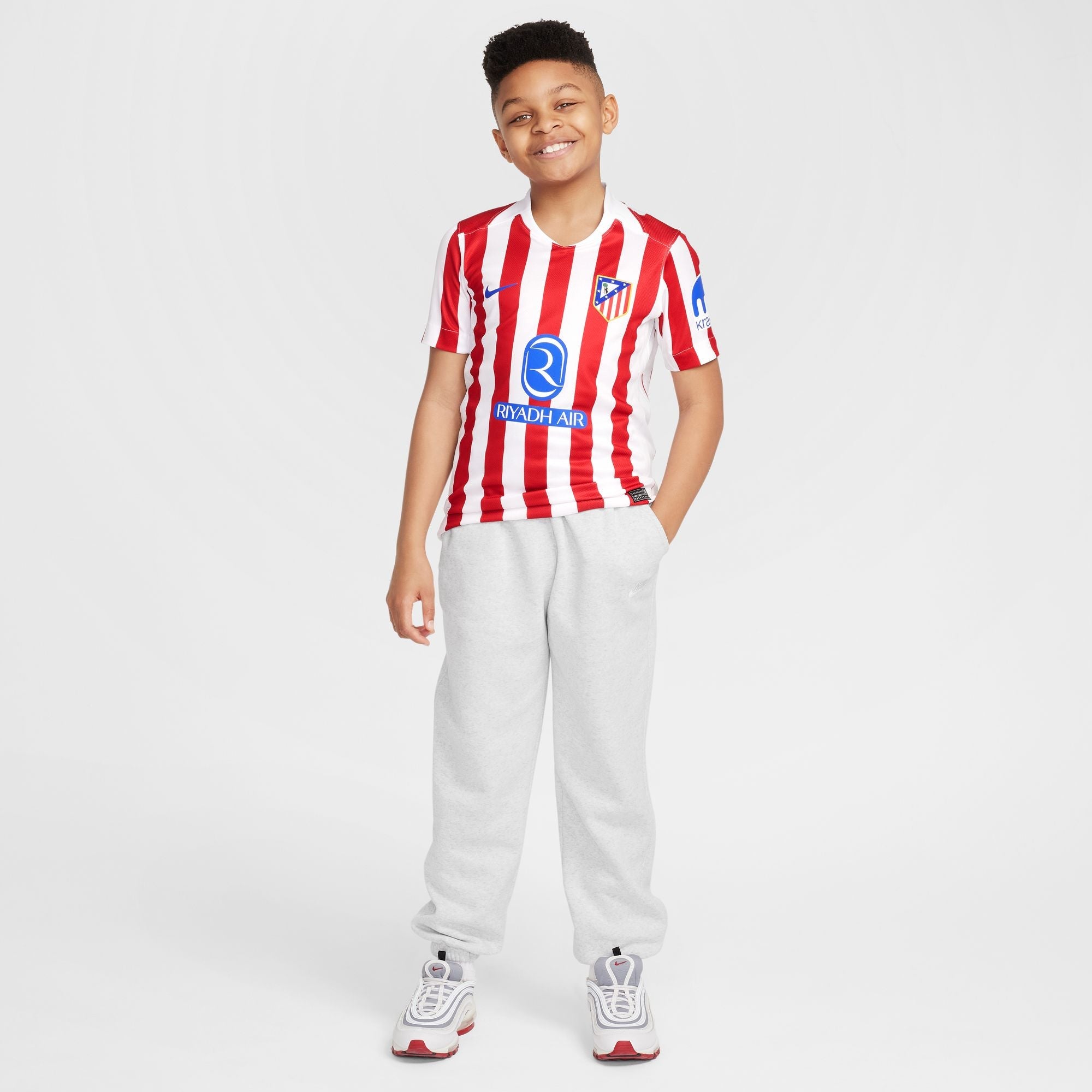 Nike Atlético Madrid 2025/26 Stadium Home Big Kids' Dri-FIT Soccer Replica Jersey