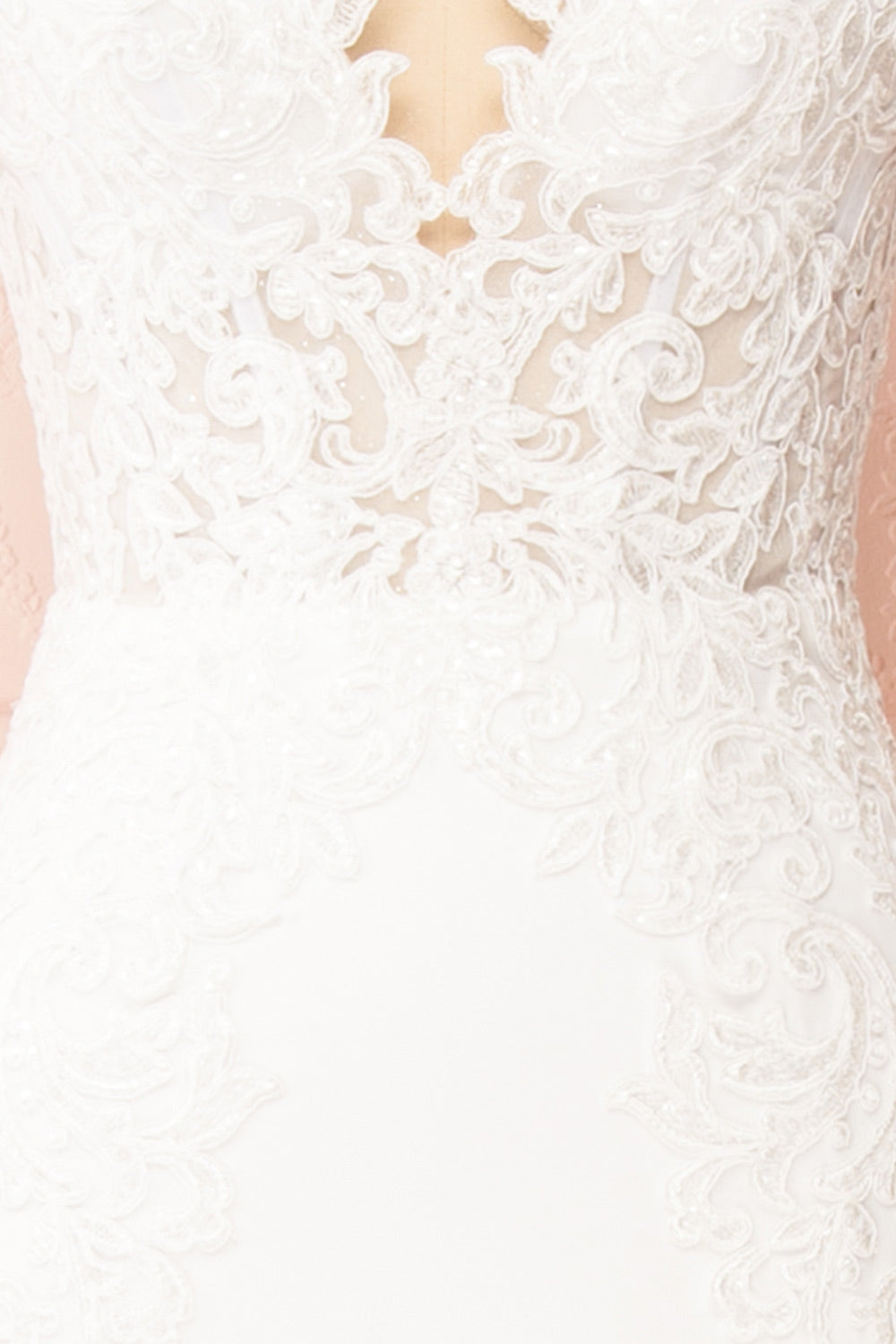 Aerlene | White Embroidered Mermaid Wedding Dress