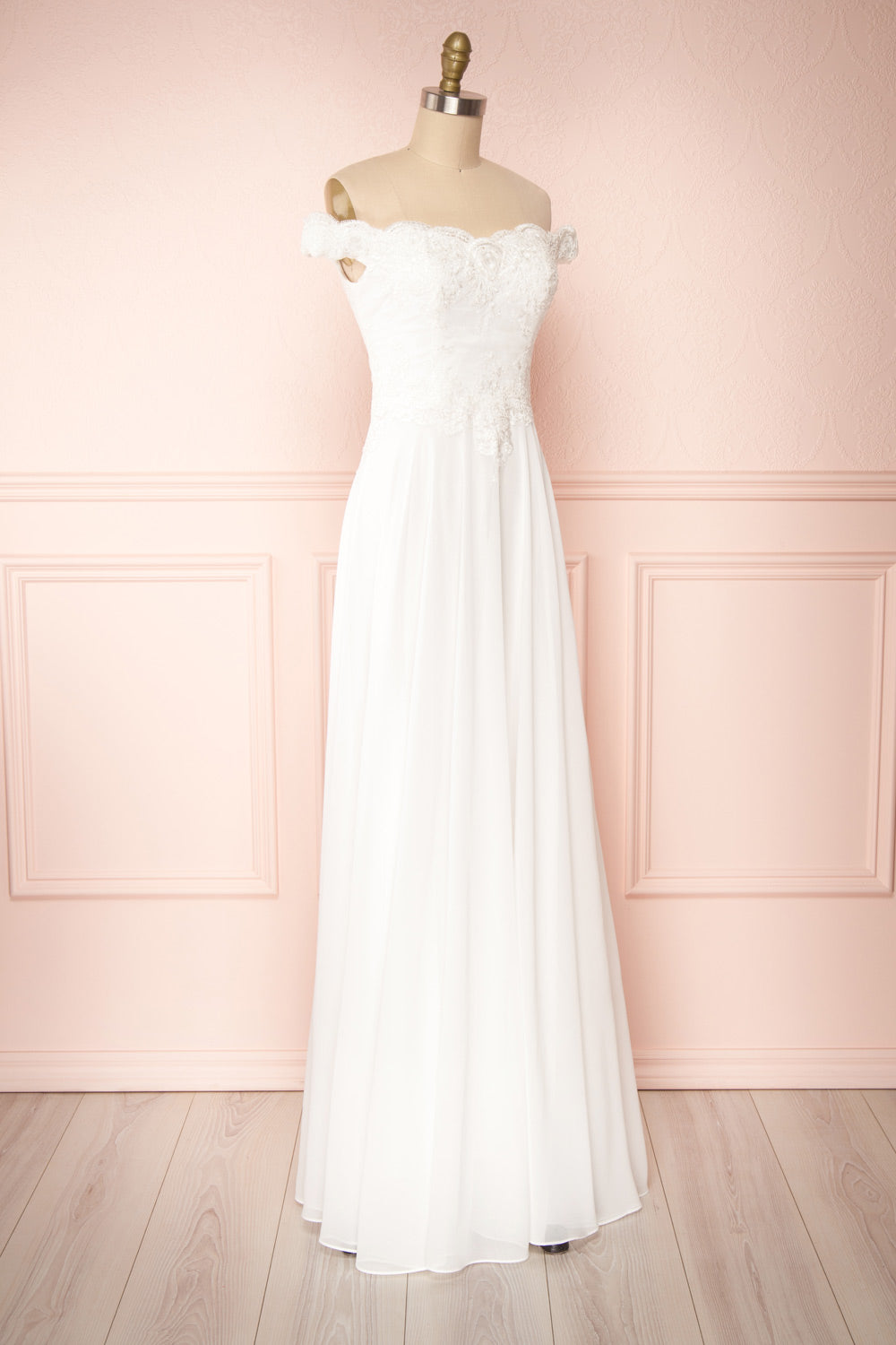Amanda | White Off-Shoulder Wedding Dress