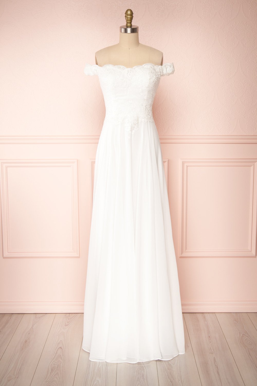 Amanda | White Off-Shoulder Wedding Dress