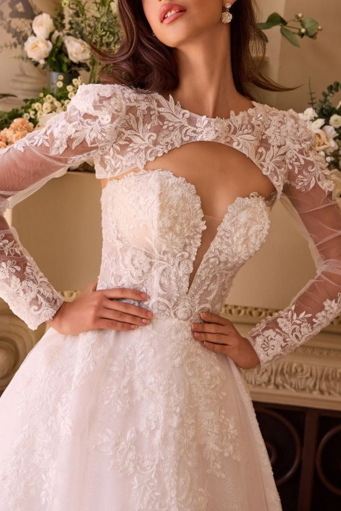 Beatrix | Strapless Tulle Wedding Gown with Bolero