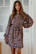 JAASE - Beverly Shirt Dress: Button Down Dress with Matching Belt in Midnight Meadow Print