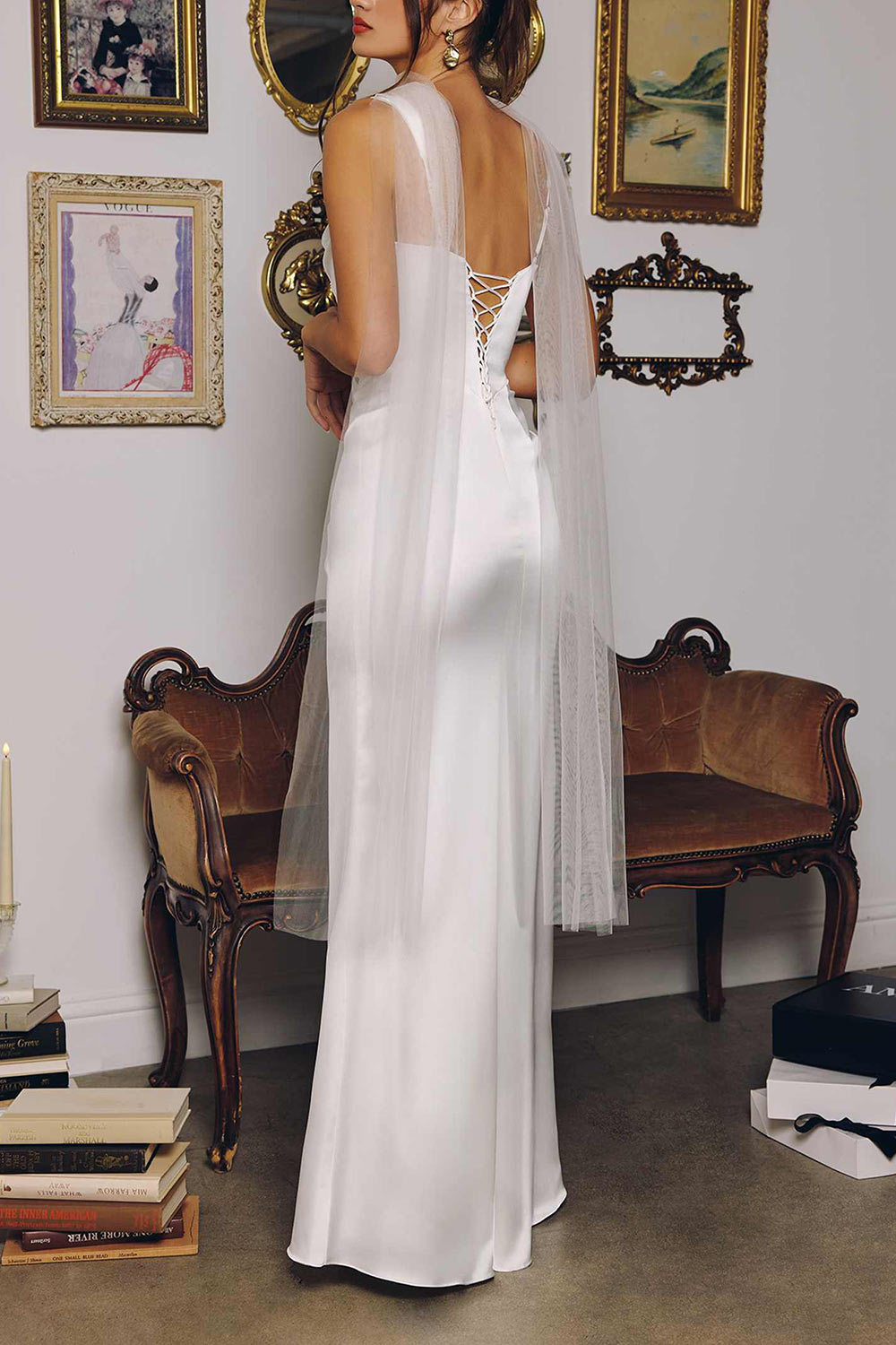 Carissa | Satin Wedding Dress with Lace-Up Back