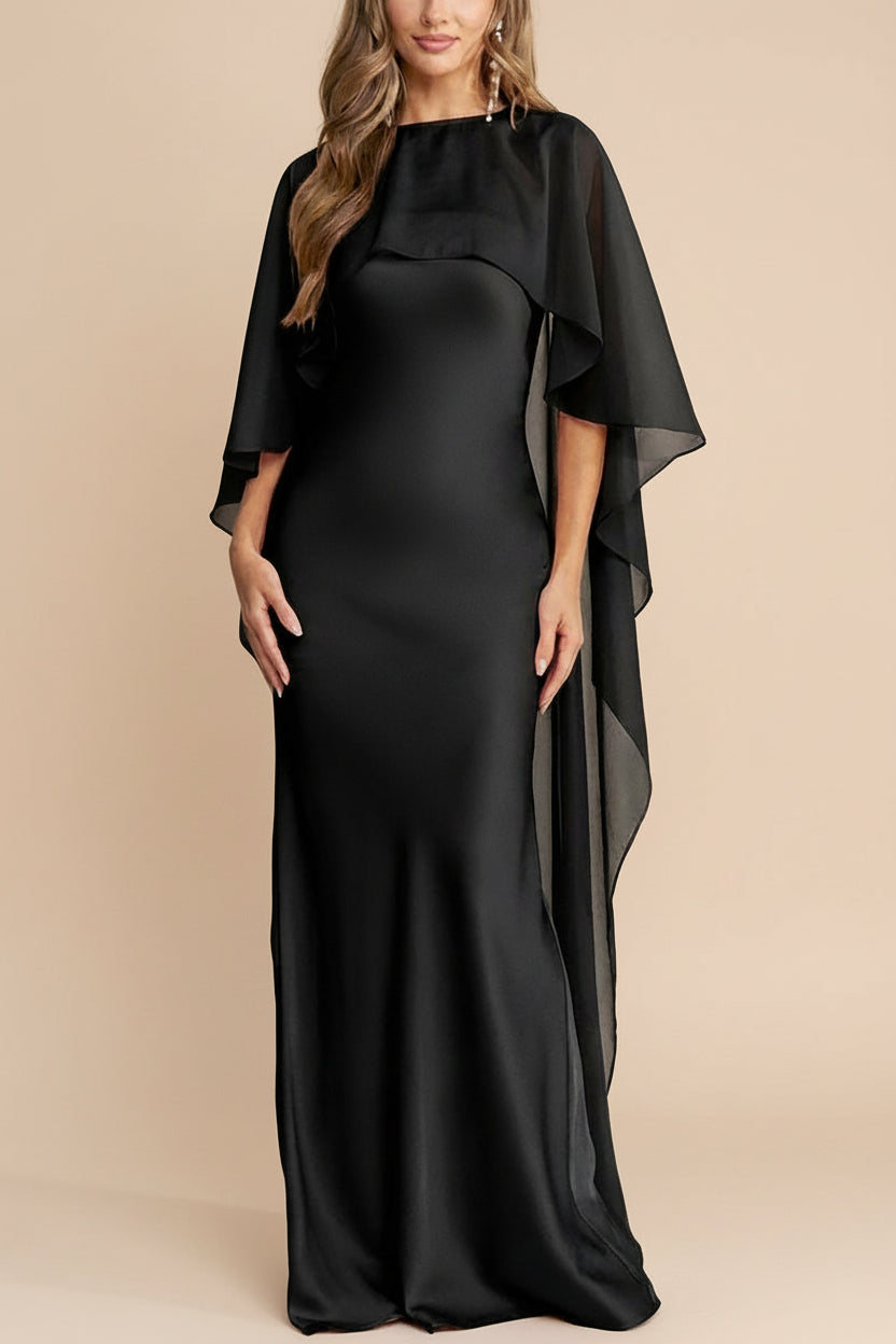 Cathleen Black | Fitted Strapless Satin Maxi Dress