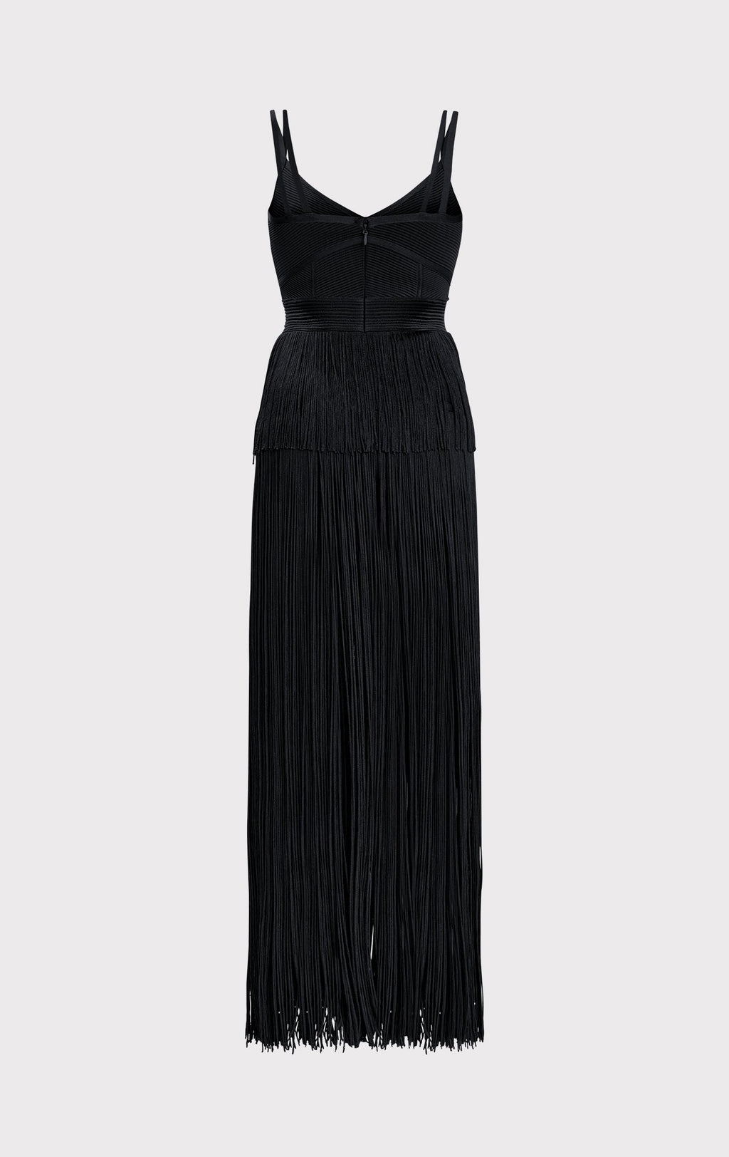 STRAPPY OTTOMAN FRINGE GOWN