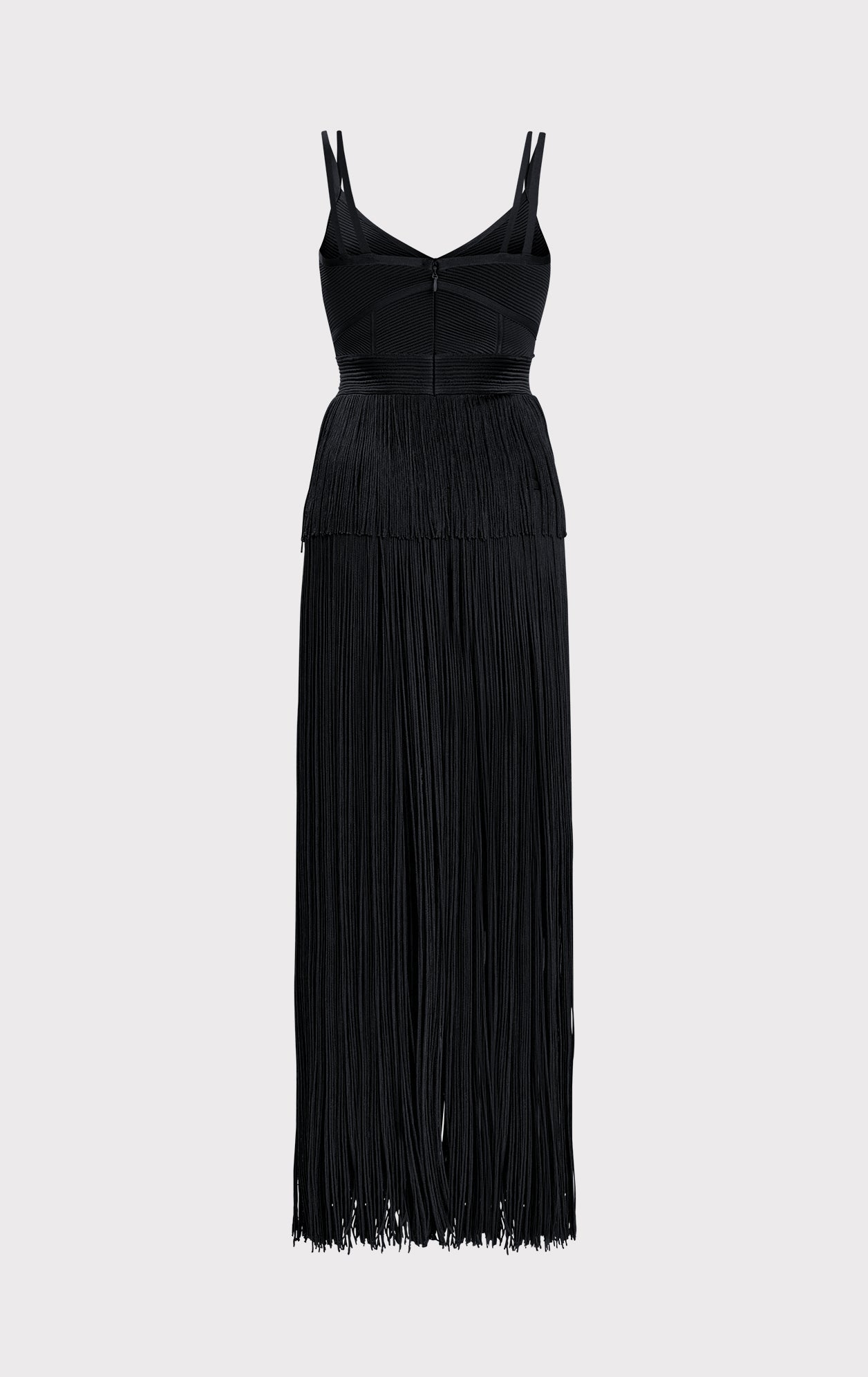 STRAPPY OTTOMAN FRINGE GOWN