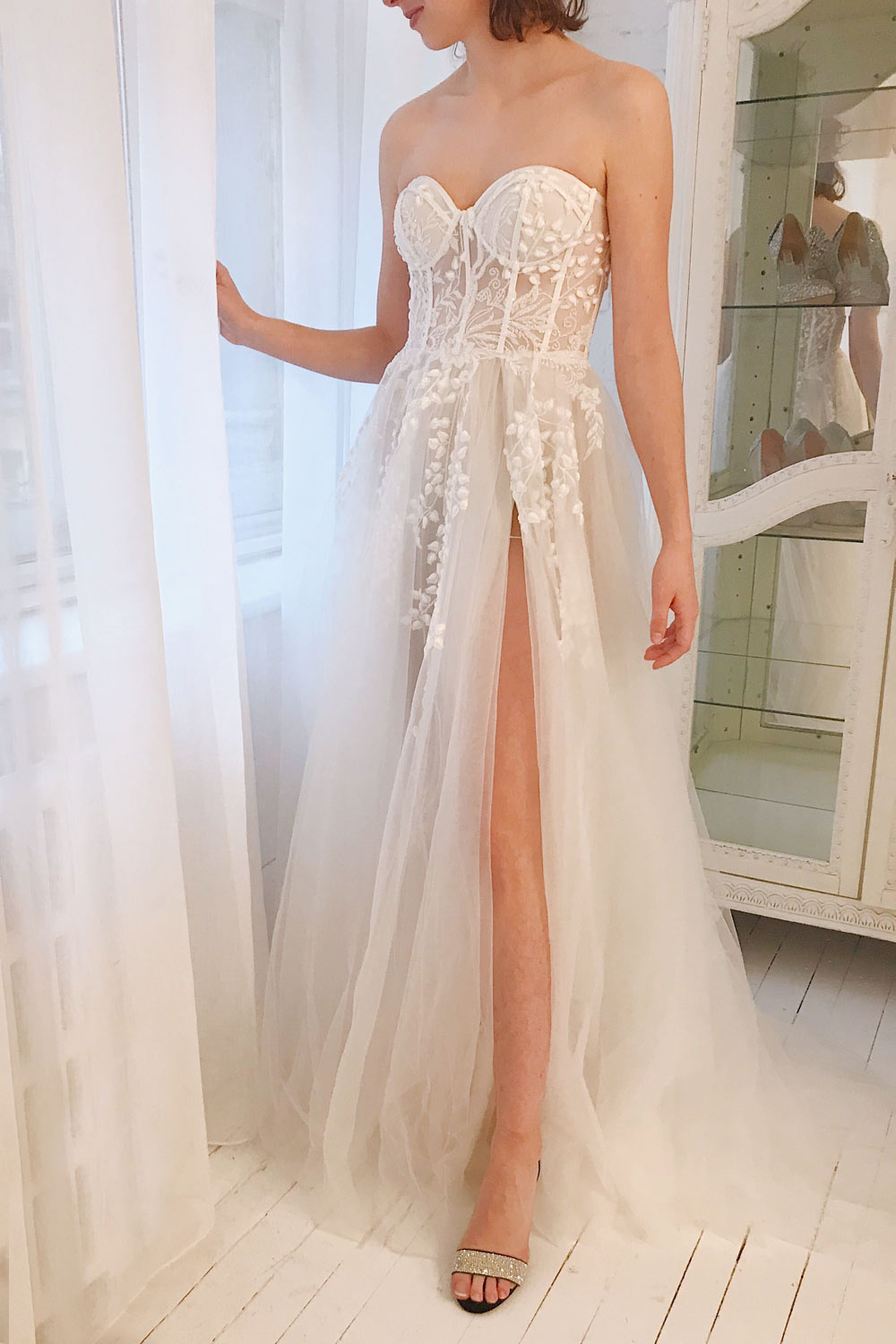 Adrasthee | Bustier Wedding Dress with Slit